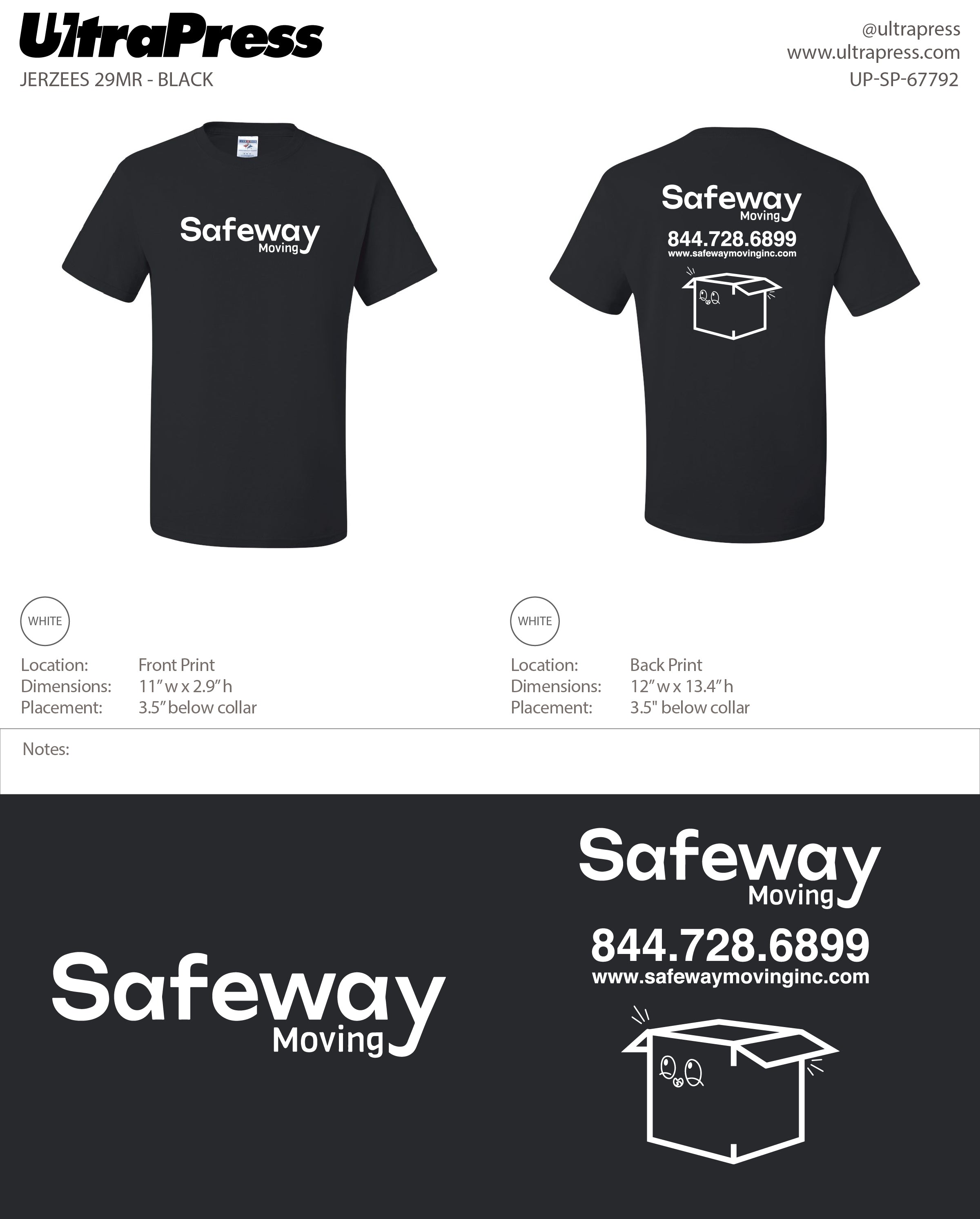UP-SP-67792 Safeway Moving - Jerzees 50/50 Tee - 100 Min Qty (Bulk)