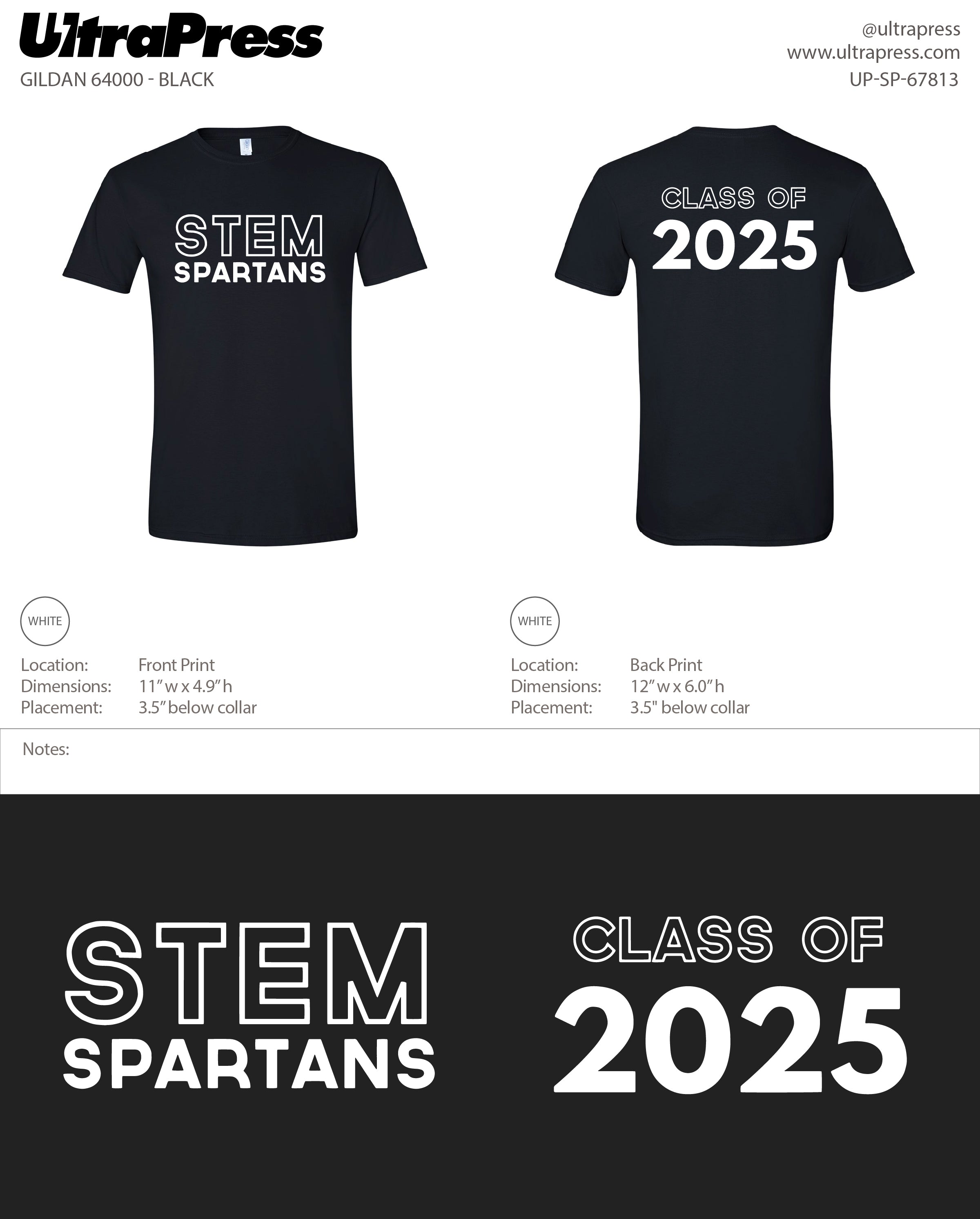 UP-SP-67813 STEM Class of 2025 Spartans School Logo 100 Min Qty (BULK-EXPEDITED)
