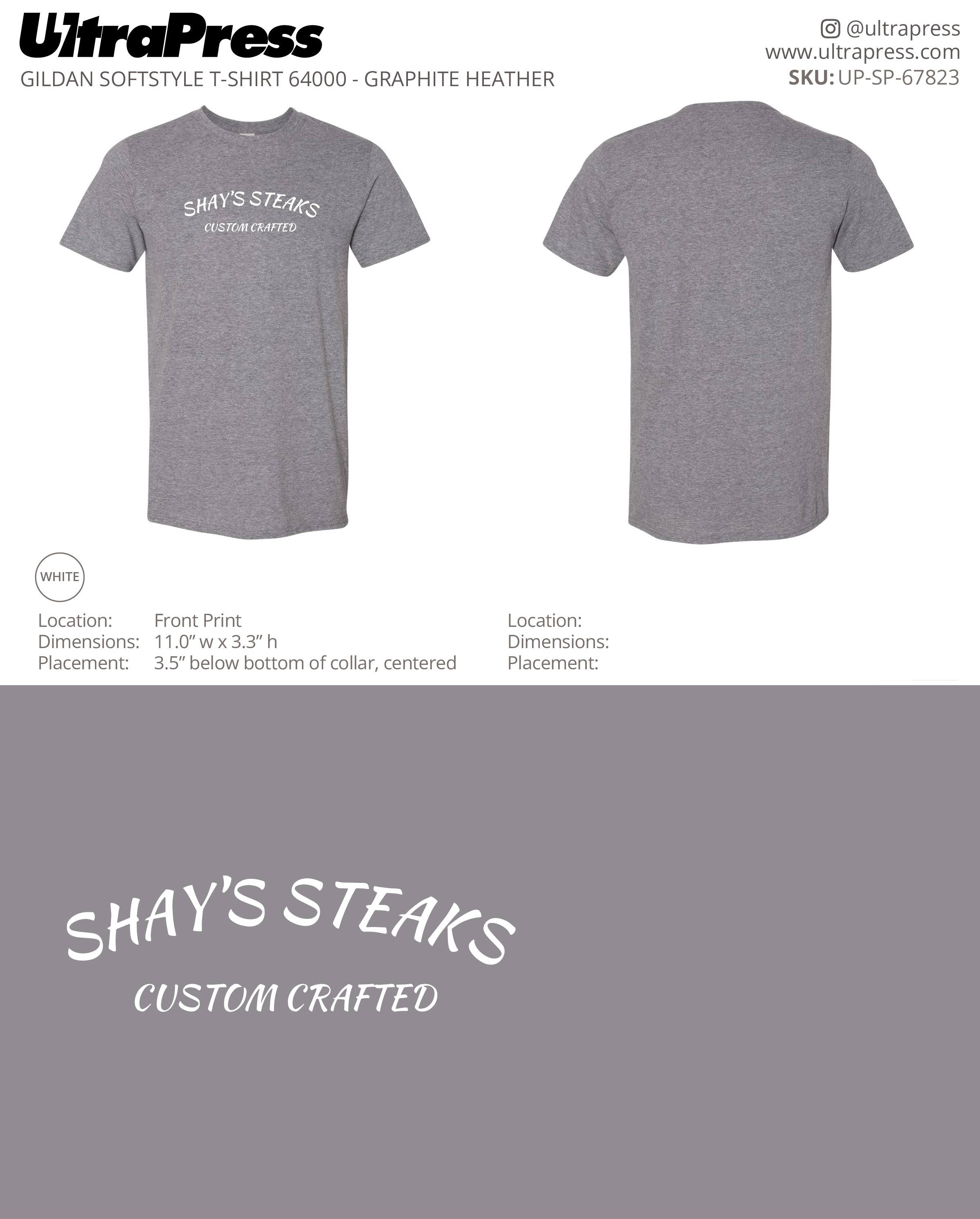 UP-SP-67823 Shay's Steaks Custom Crafted - Scott DiClaudio 100 Min Qty (Bulk)