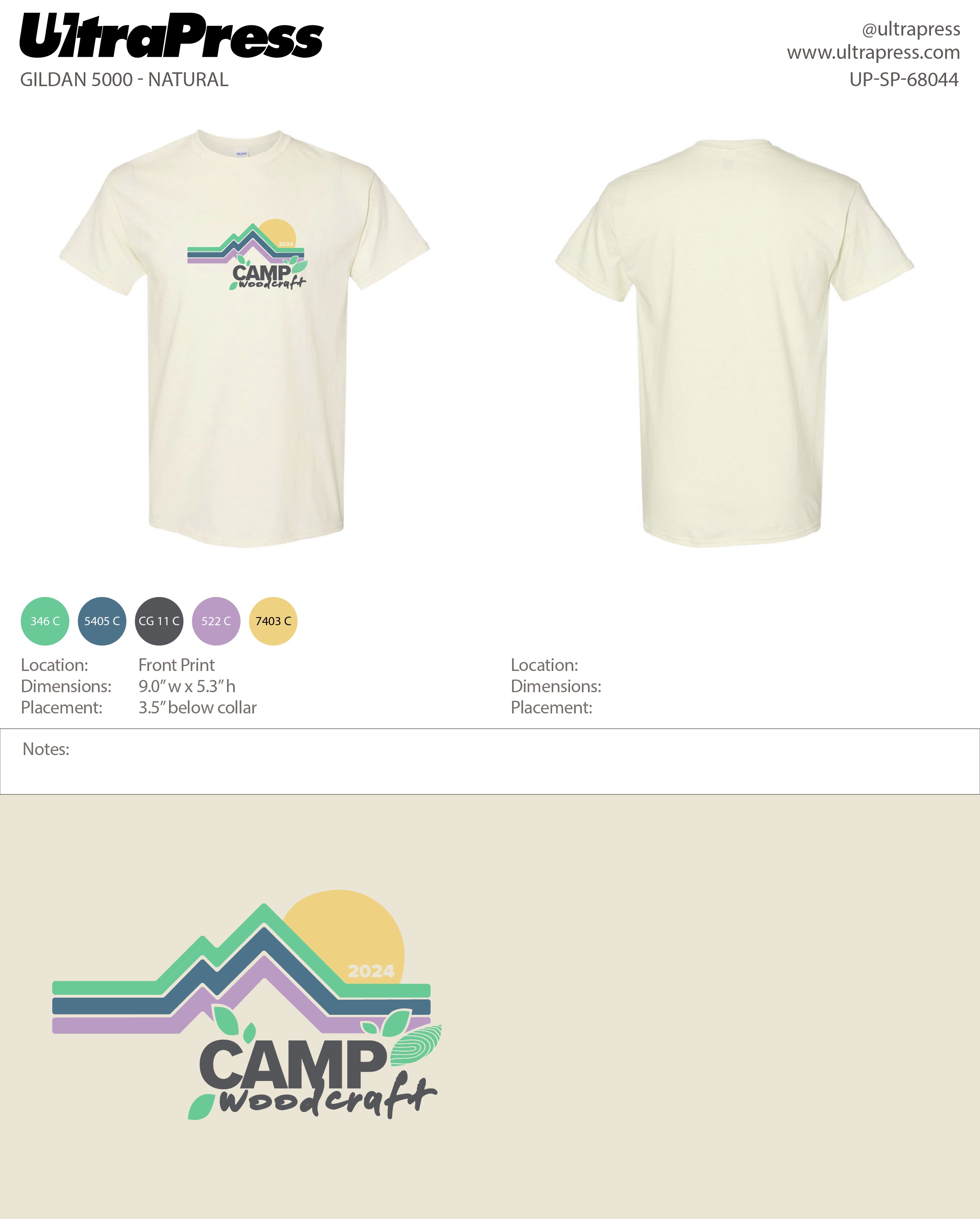 UP-SP-68044 Camp Woodcraft - Israel Serna 500 Min Qty (Bulk)