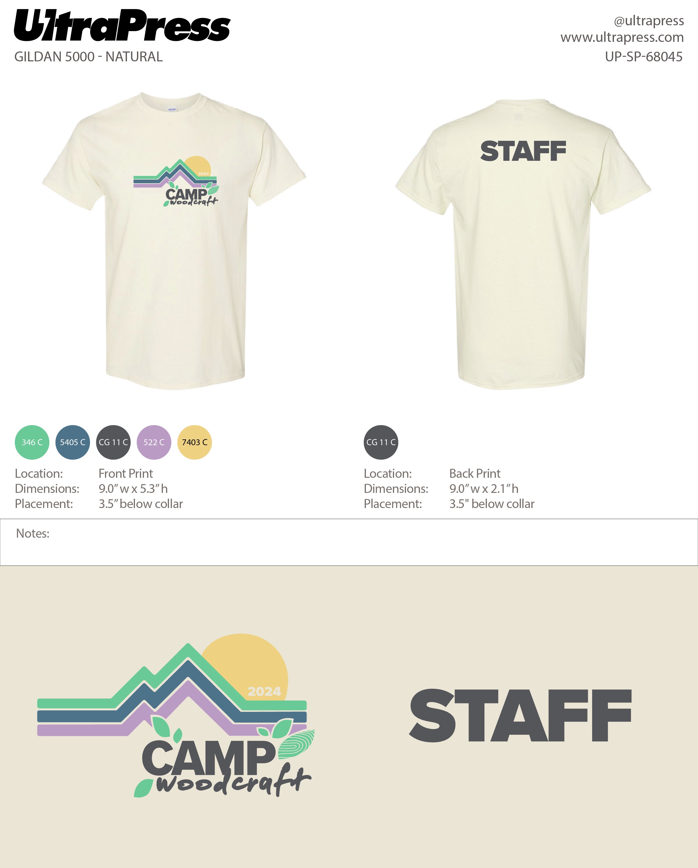 UP-SP-68045 Camp Woodcraft Staff - Israel Serna 36 Min Qty (Bulk)