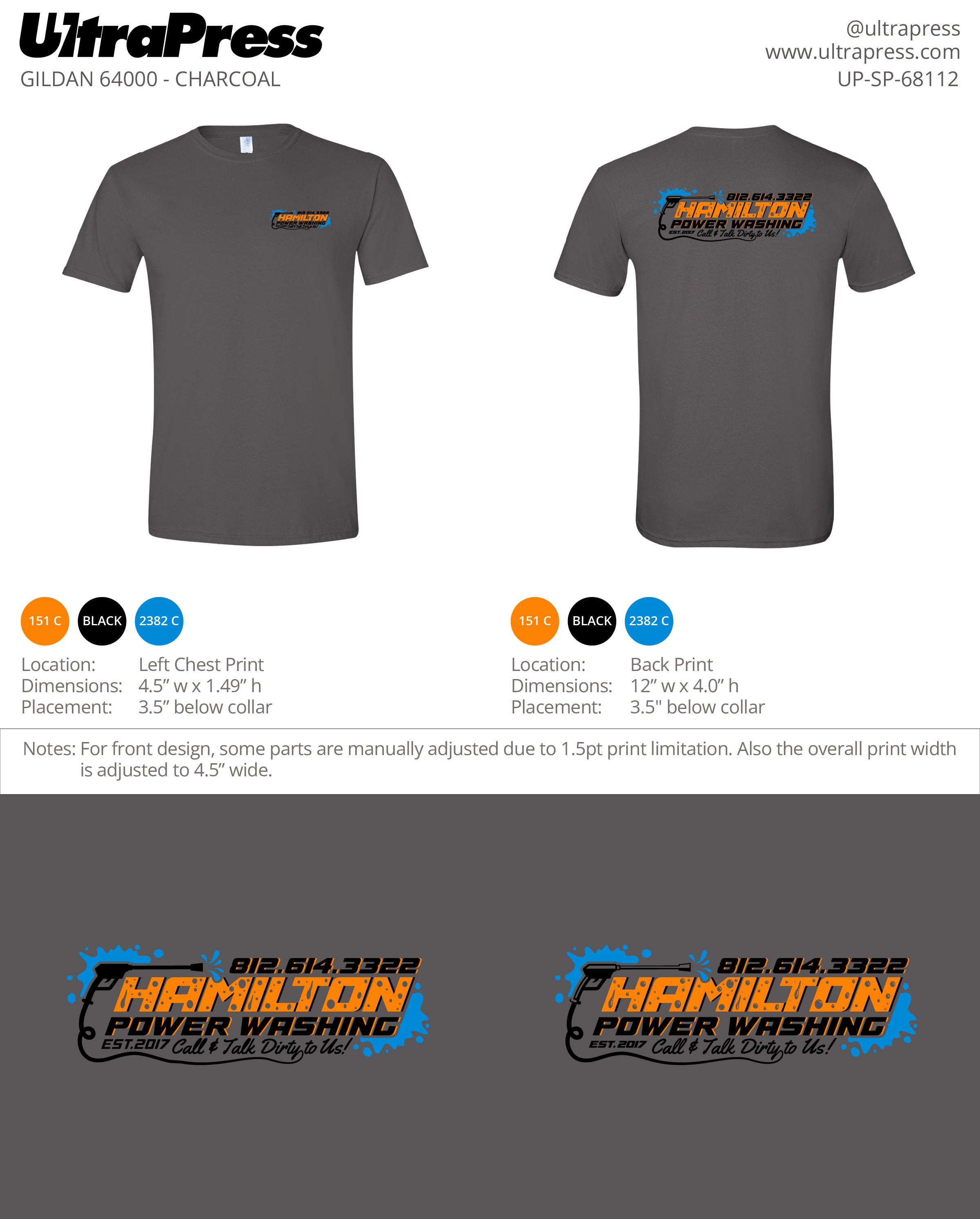 UP-SP-68112 Hamilton Power Washing - Jordan Hamilton (Black Ink) 100 Min Qty (Bulk)