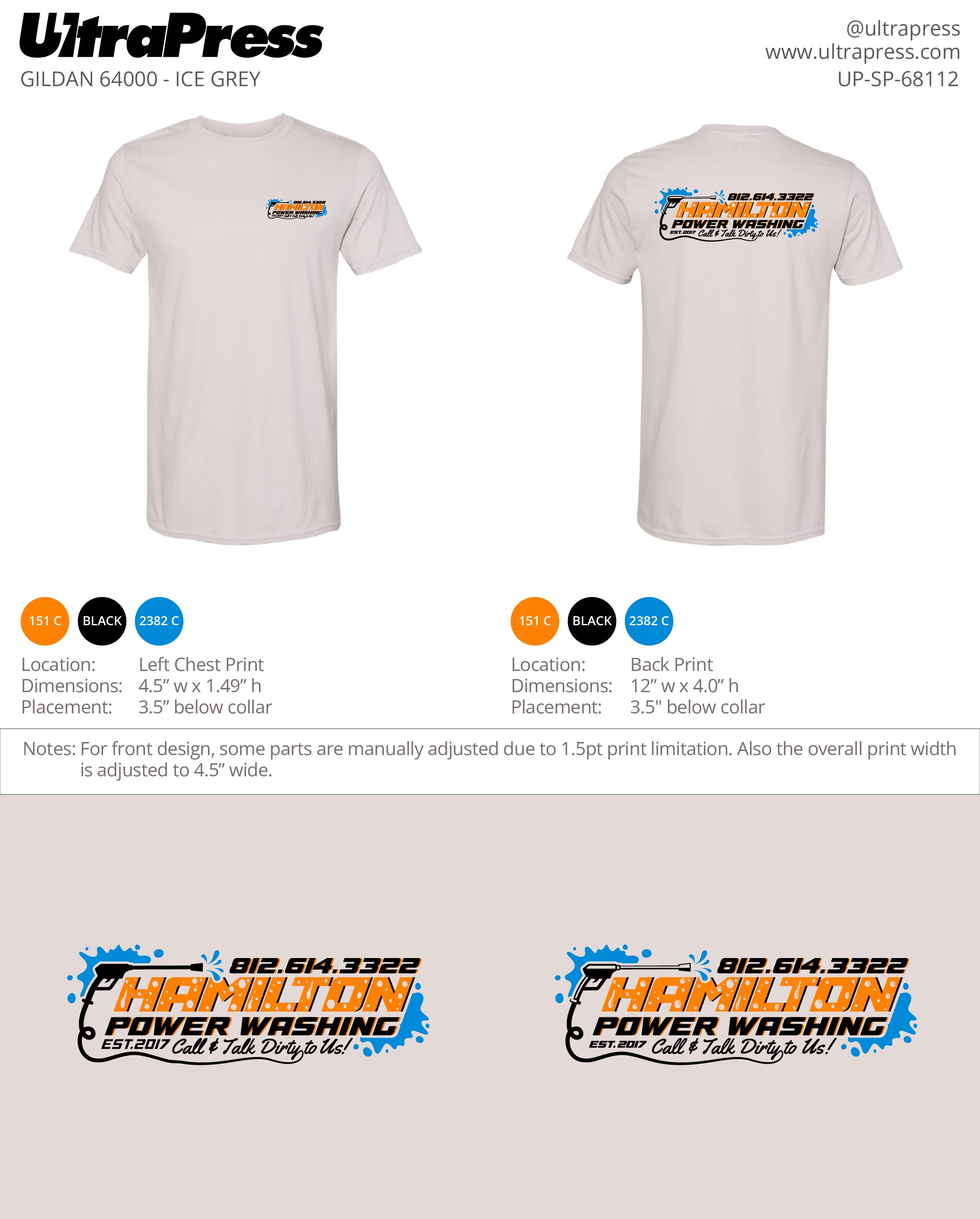 UP-SP-68112 Hamilton Power Washing - Jordan Hamilton (Black Ink) 100 Min Qty (Bulk)