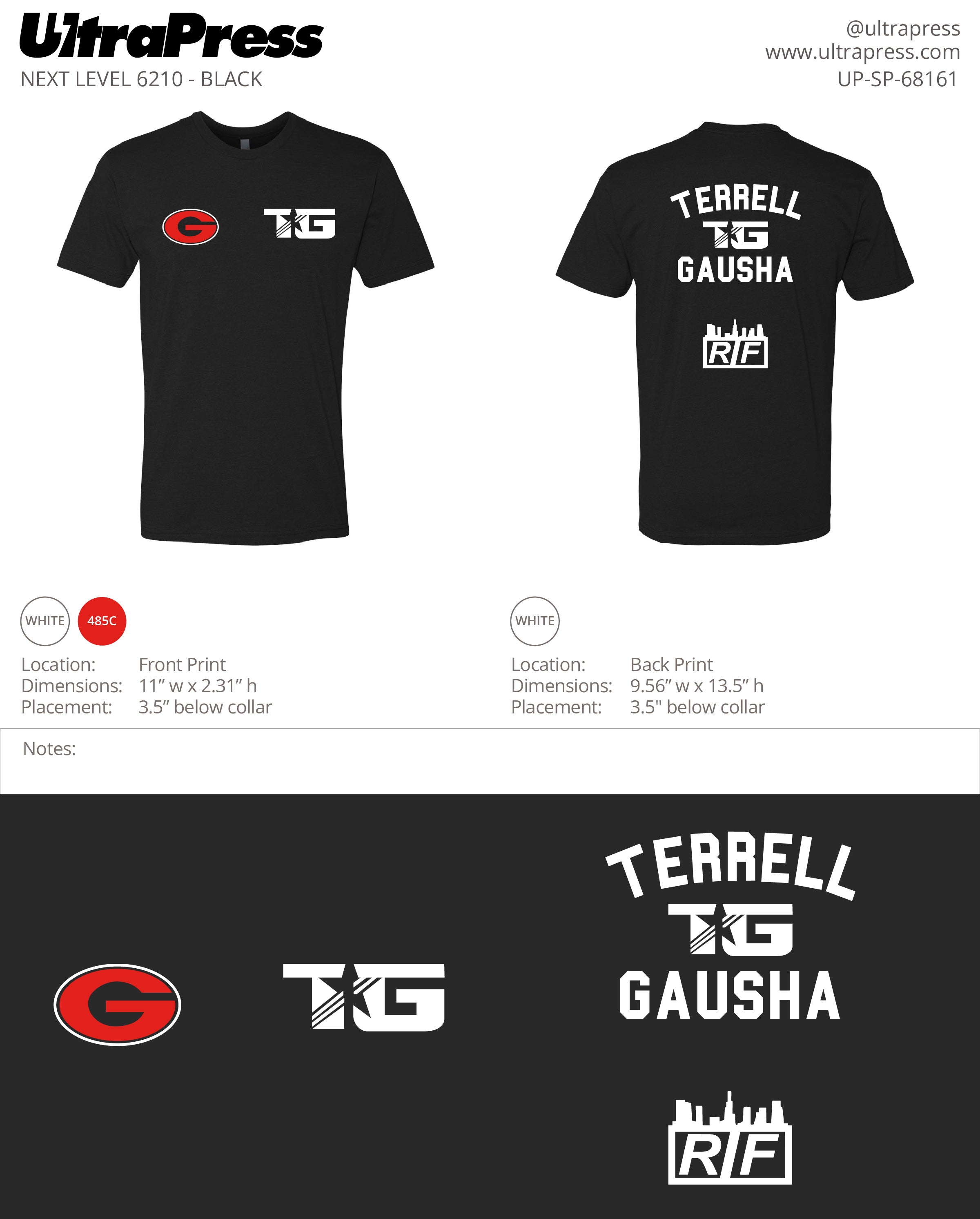 UP-SP-68161 RIF Terrell Gausha G Logo - Ed 55 Min Qty (Bulk)