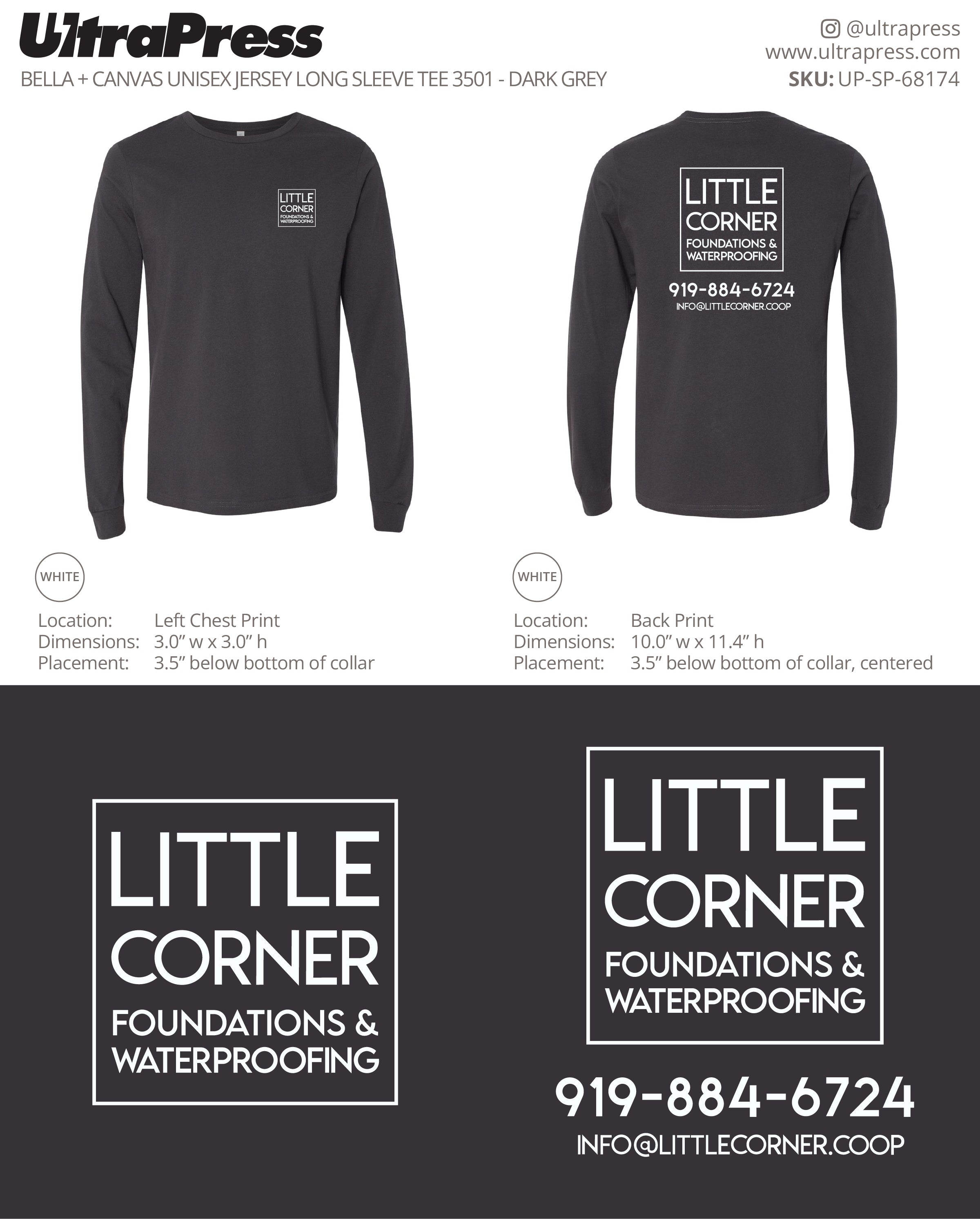 UP-SP-68174 Little Corner Foundations & Waterproofing (White Ink) 24 Min Qty (Bulk)