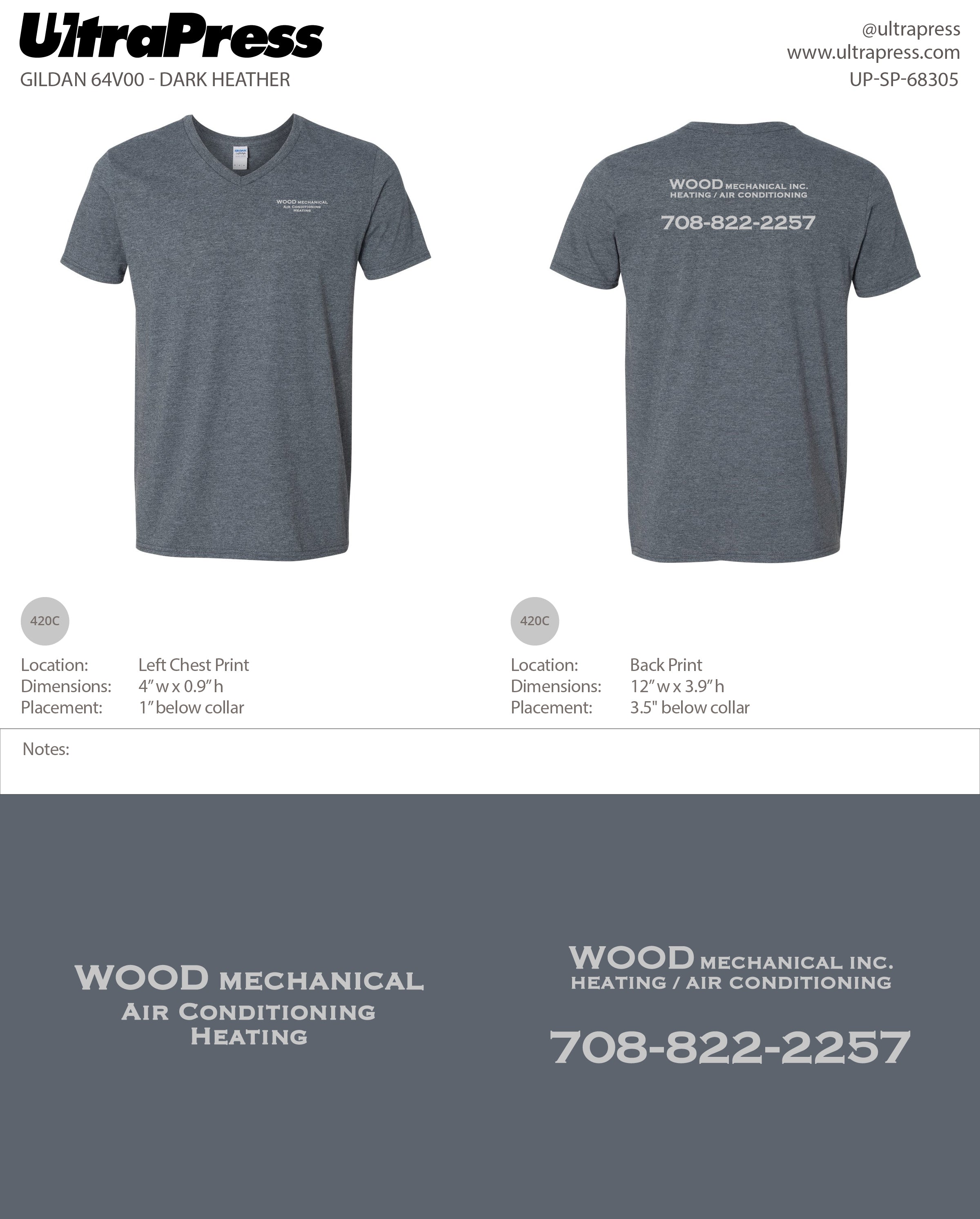 UP-SP-68305 Wood Mechanical Inc. 100 Min Qty (Bulk)