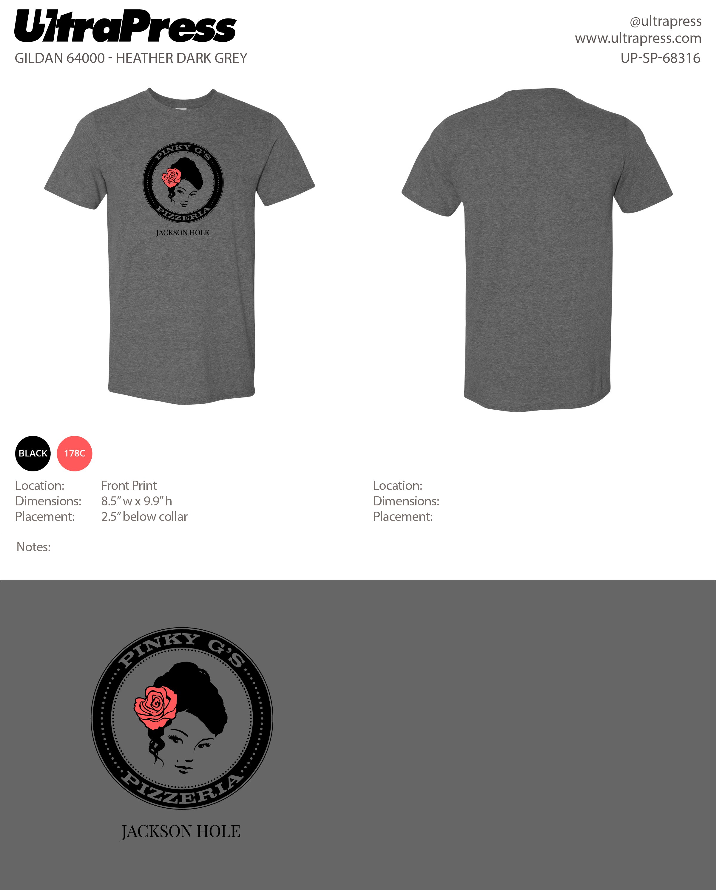 UP-SP-68316 Pinky G's Soft Red Rose Logo - Deaglan Collins 100 Min Qty (Bulk)