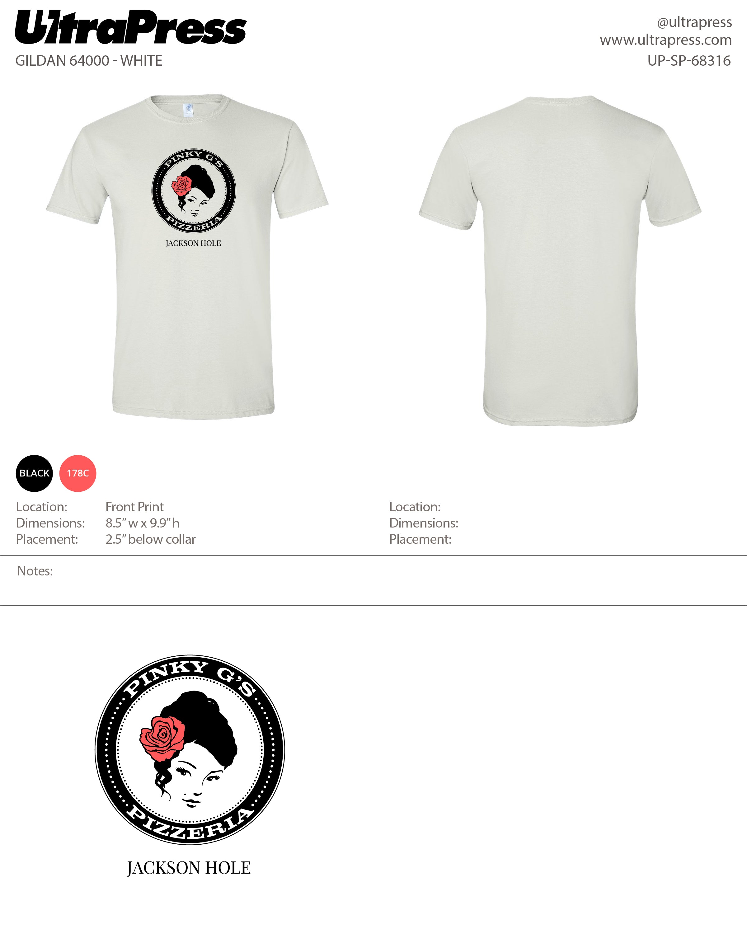 UP-SP-68316 Pinky G's Soft Red Rose Logo - Deaglan Collins 100 Min Qty (Bulk)