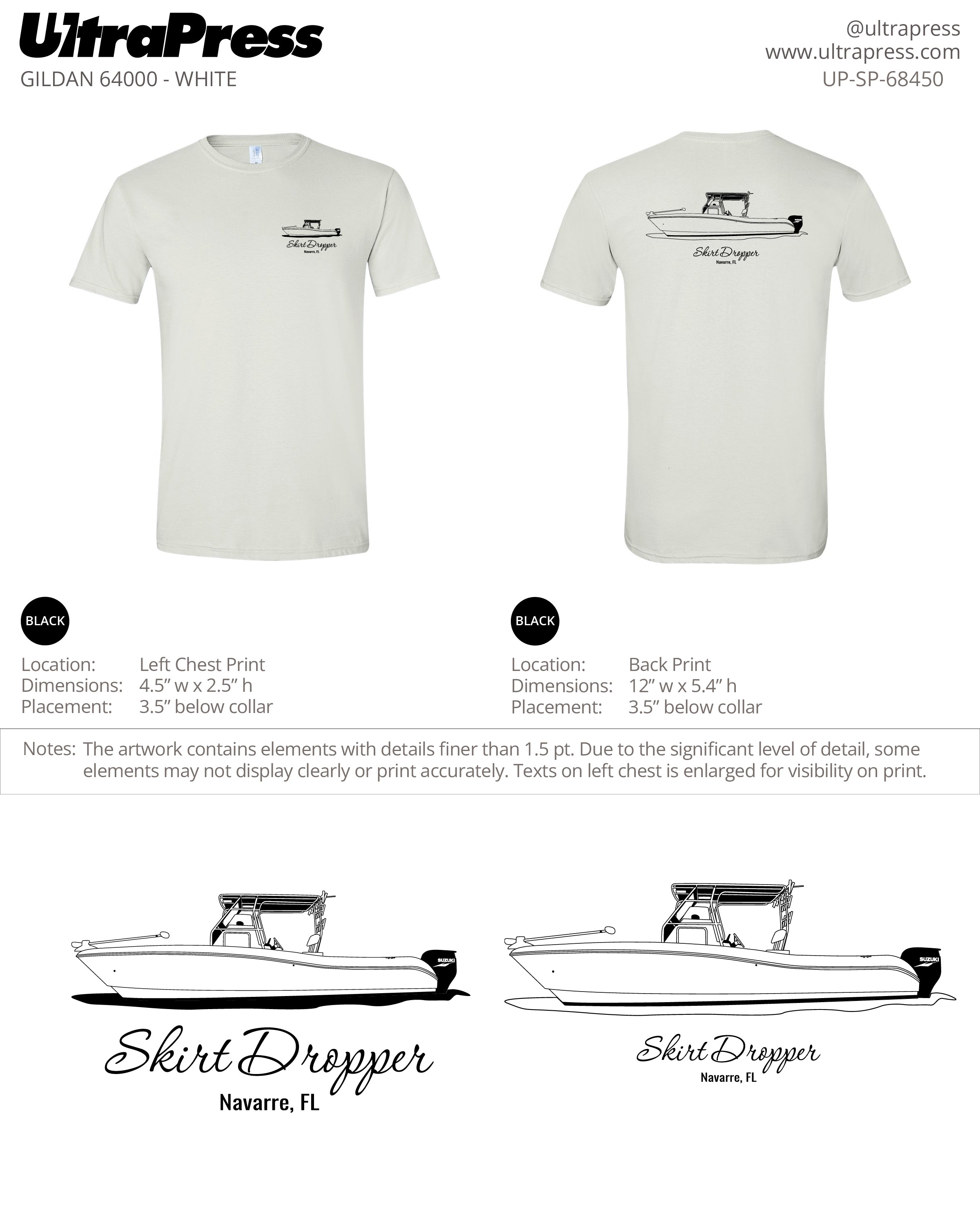 UP-SP-68450 Skirt Dropper - Ryan Dunaway 100 Min Qty (Bulk)