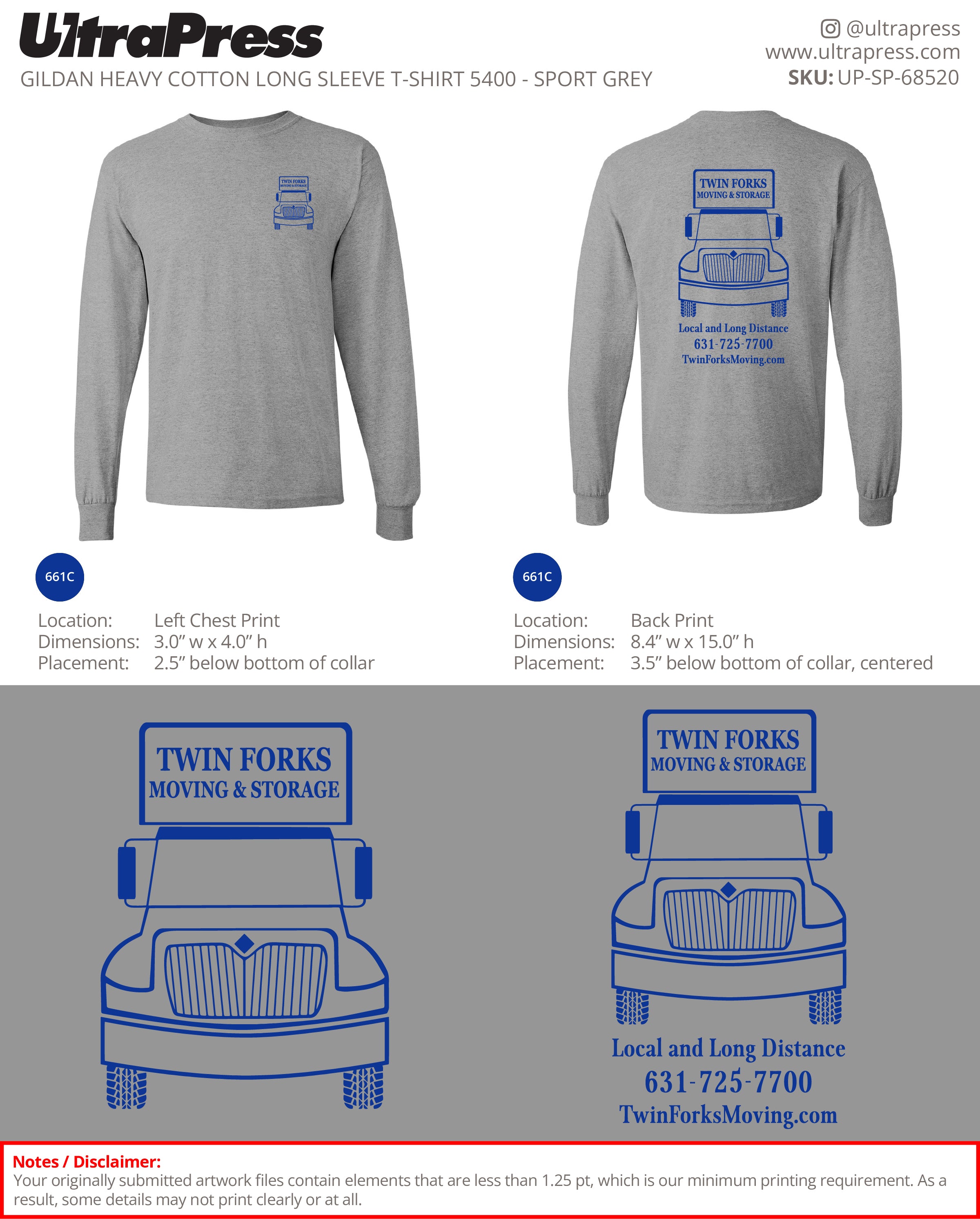 UP-SP-68520 Twin Forks Moving and Storage (Navy Ink) LS - Cate Quigley 50 Min Qty (Bulk)