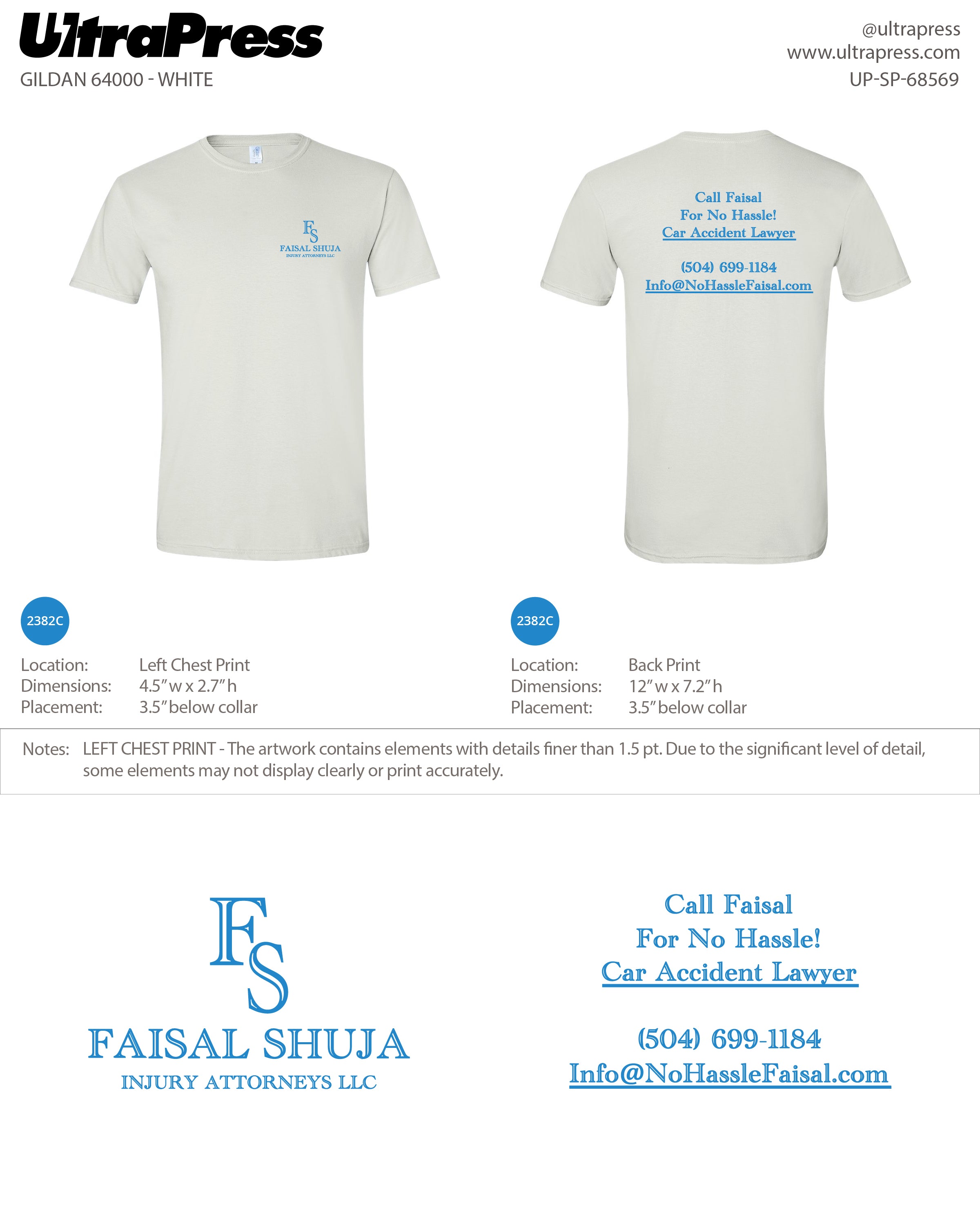 UP-SP-68569 Injury Attorneys LLC - Faisal Shuja 100 Pieces Package (Bulk)