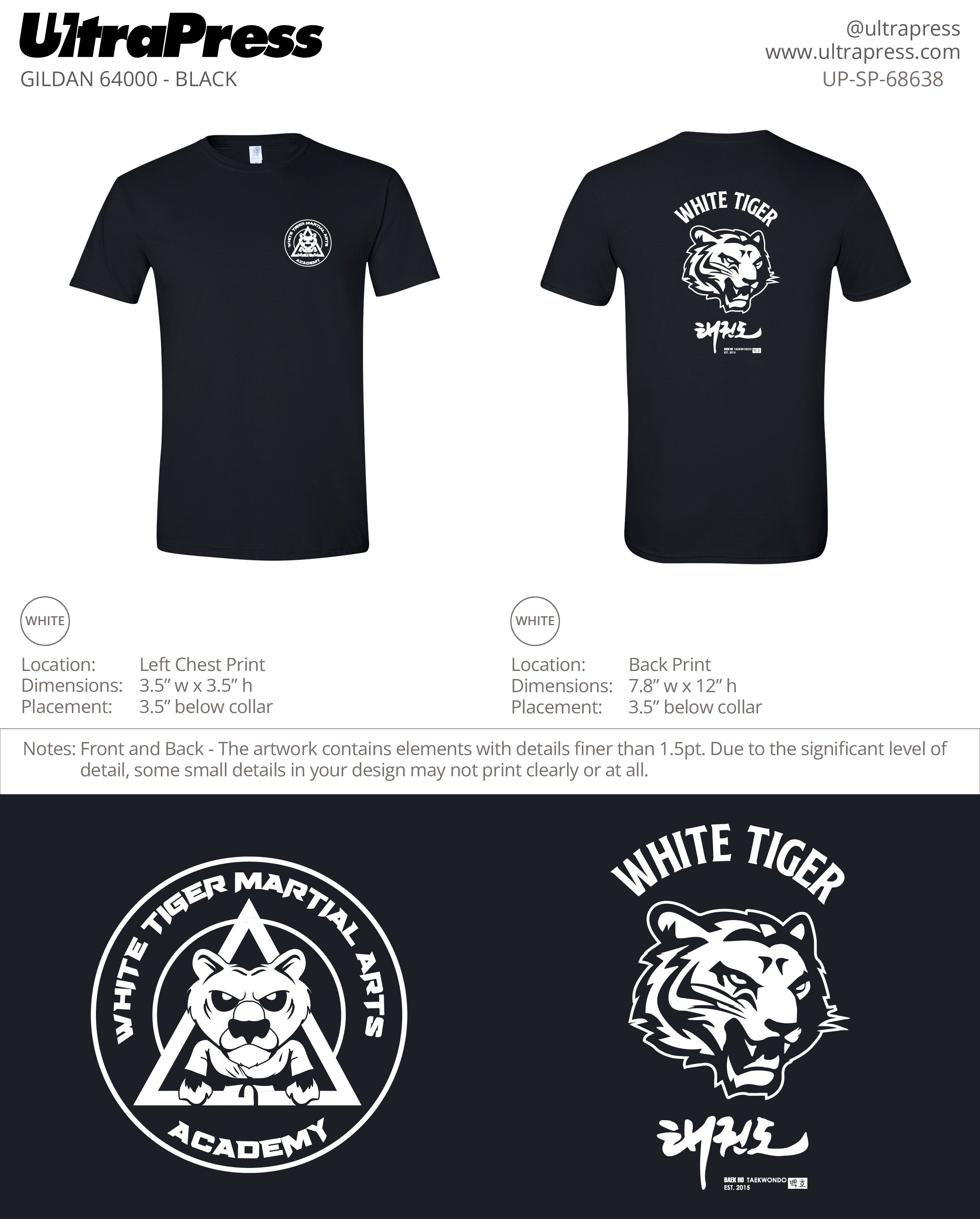 UP-SP-68638 White Tiger Martial Arts - Jorjae Sanchez 100 Min Qty (Bulk)