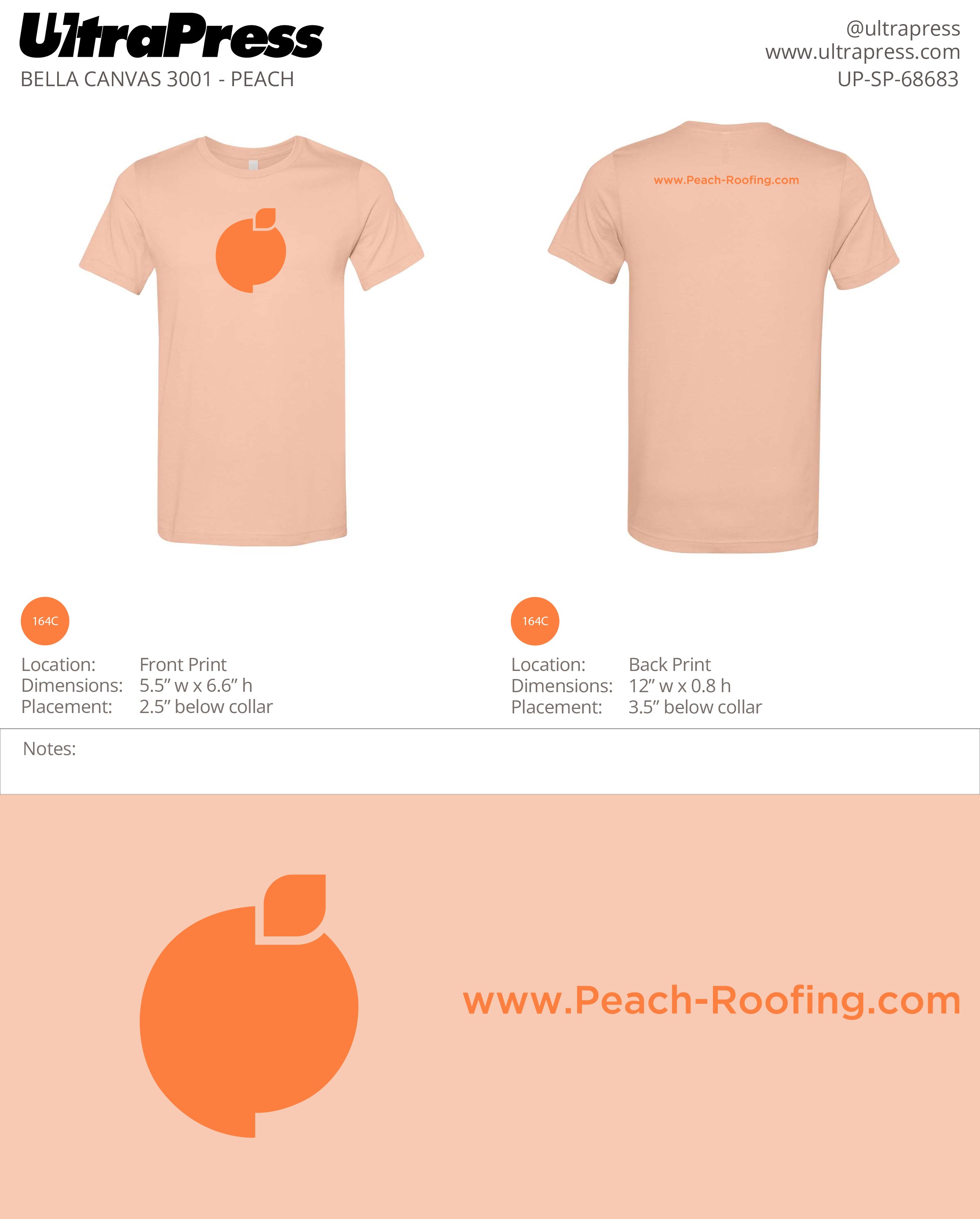 UP-SP-68683 Peach Roofing - John DeLaurier 100 Pieces Package (Bulk)