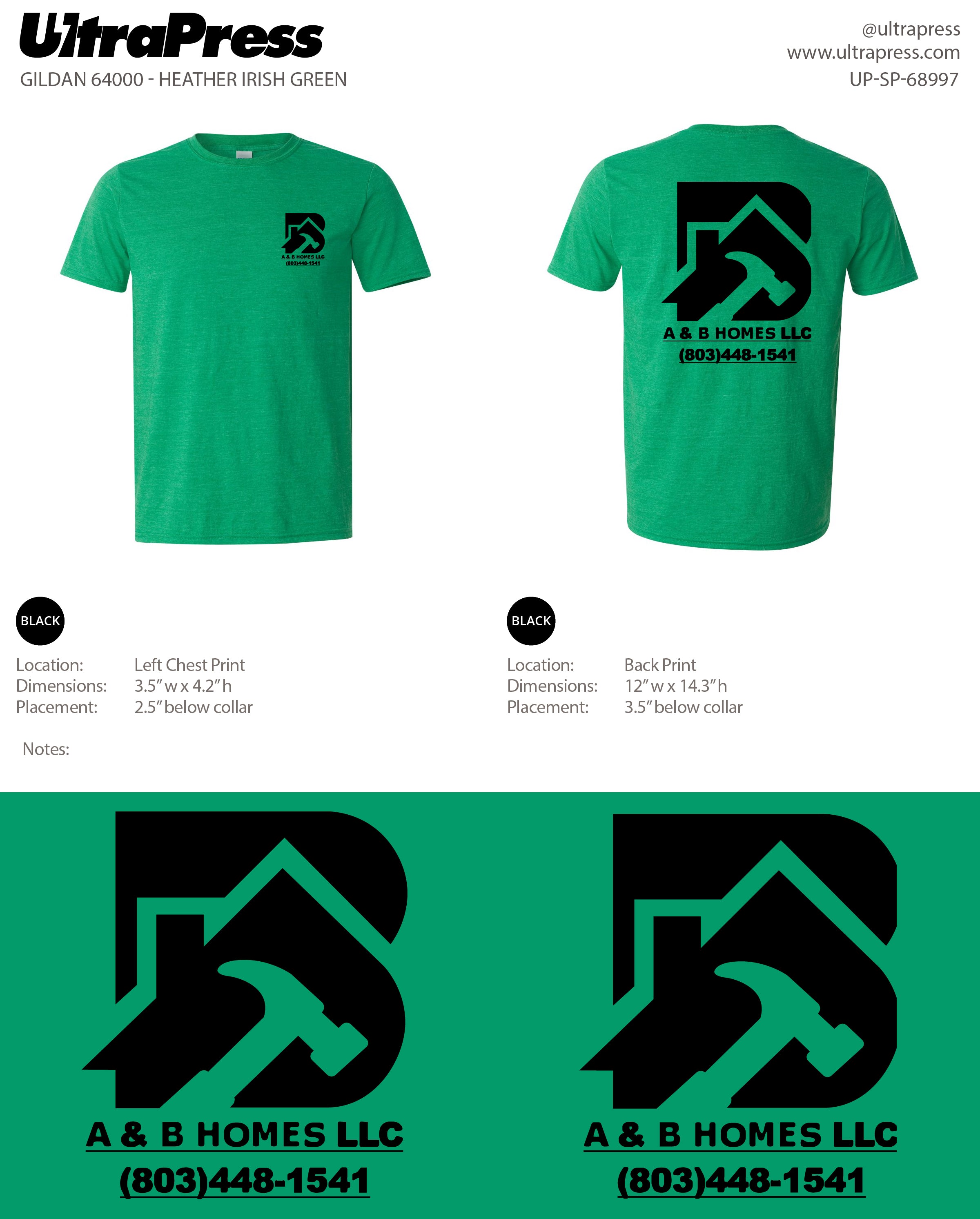 UP-SP-68997 A&B Homes LLC - Aaron Smith 50 Min Qty (Bulk)