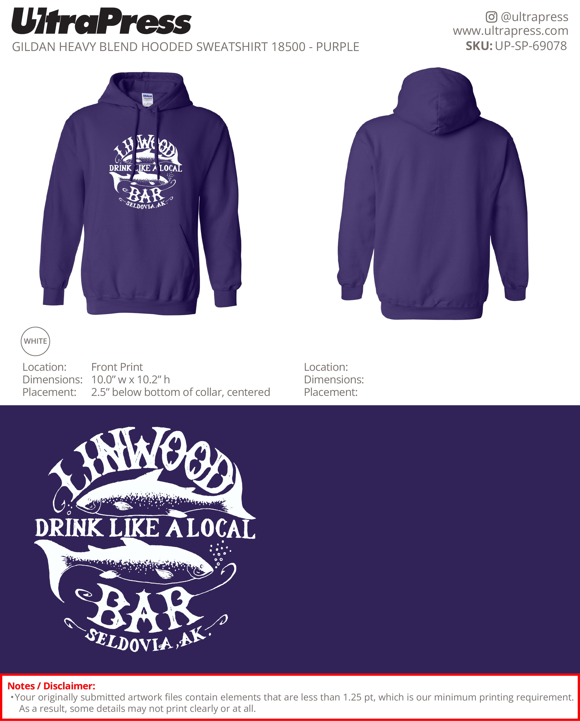 UP-SP-69078 Linwood Hoodies - Stephanie Blanchard 50 Min Qty (Bulk)