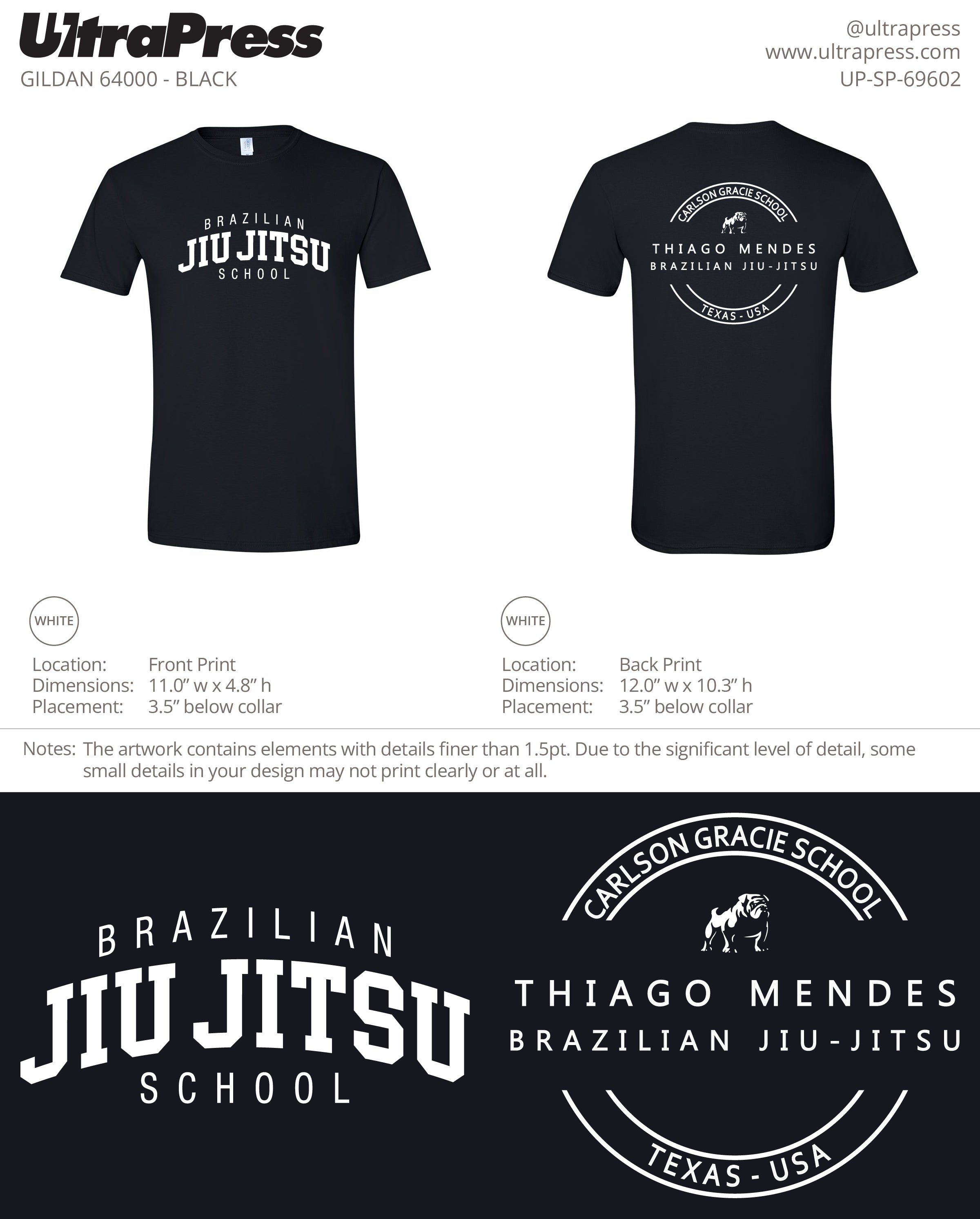 UP-SP-69602 Thiago Mendes Brazilian Jiu-jitsu 100 Min Qty (Bulk)