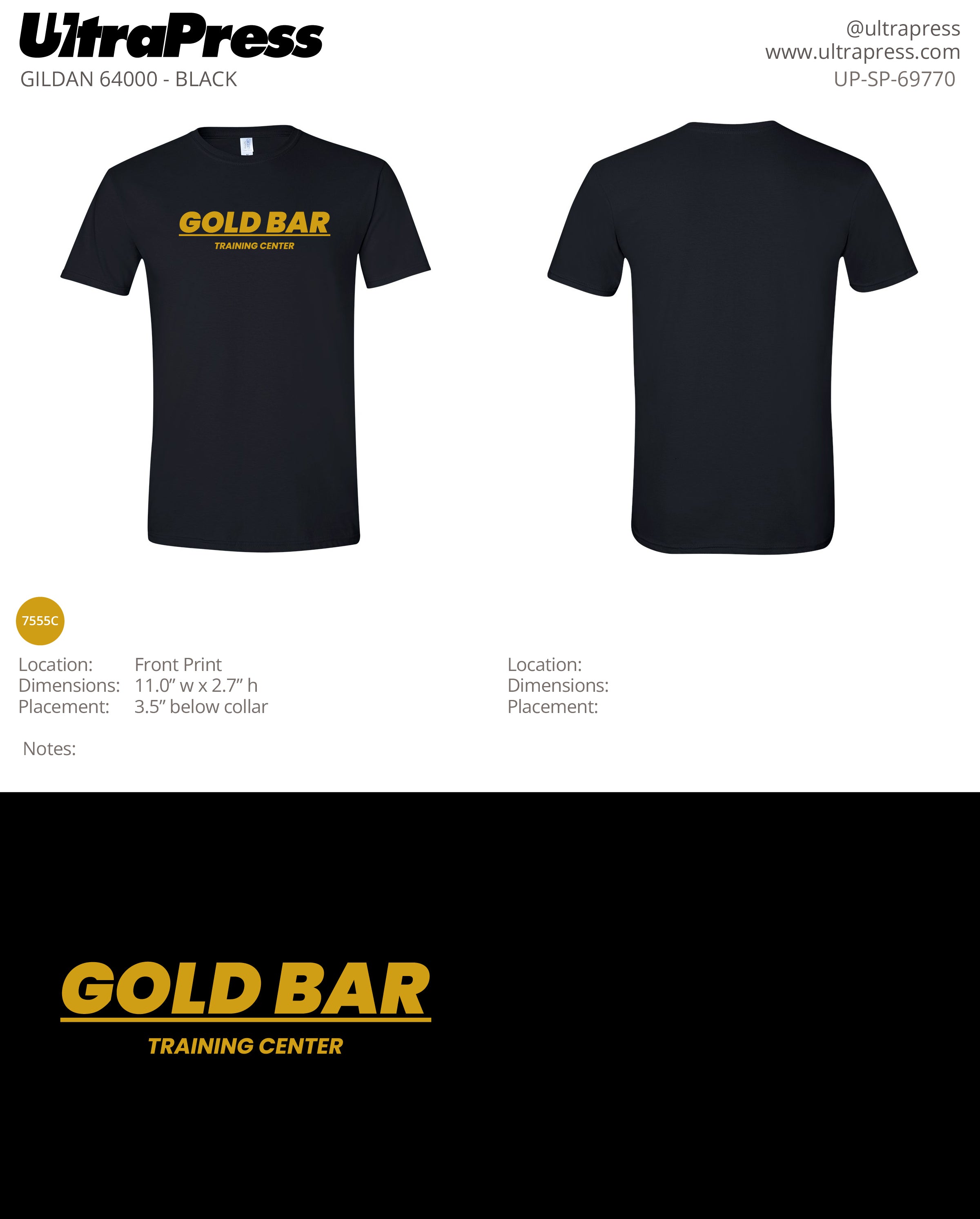 UP-SP-69770 Gold Bar Training Center 100 Min Qty (Bulk)