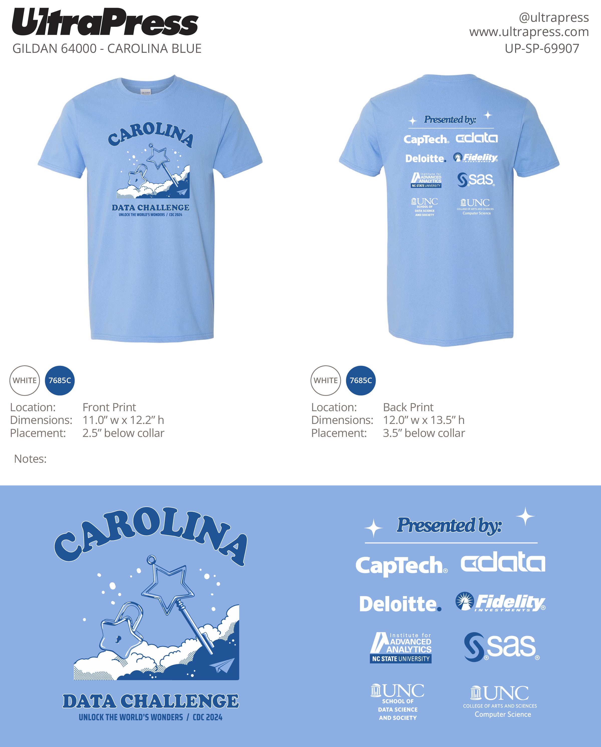 UP-SP-69907 Carolina Data Challenge - Alex Feng T-SHIRTS 100 Min Qty (Bulk)