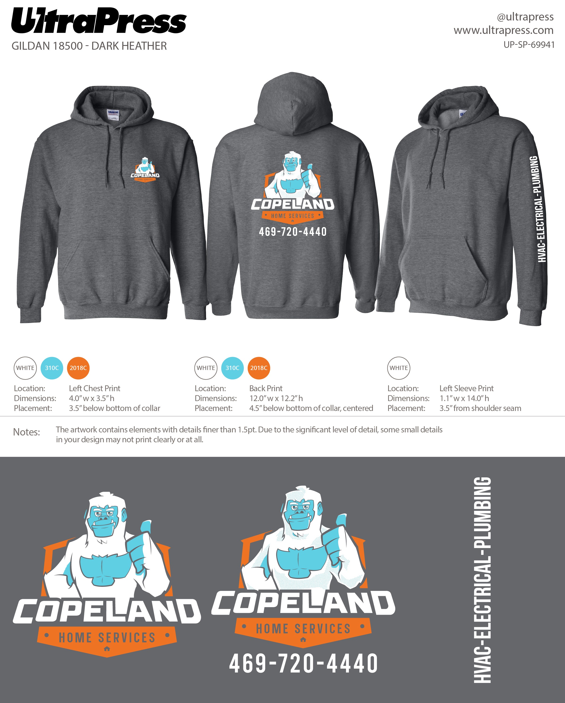 UP-SP-69941 Copeland Hoodies - Ashley Decoster 50 Min Qty (Bulk)