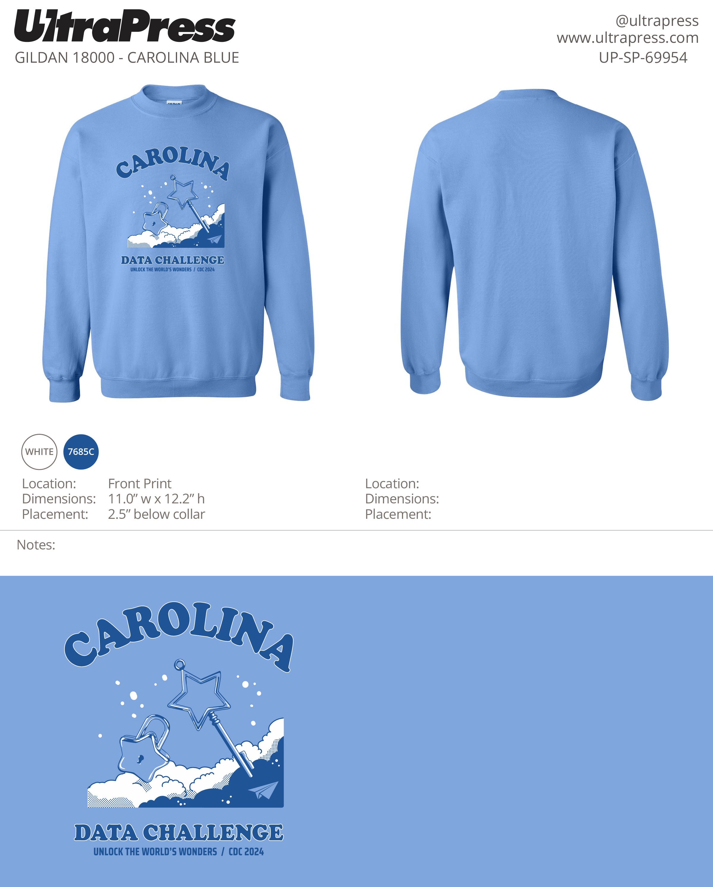 UP-SP-69954 Carolina Data Challenge - Alex Feng SWEATERS 50 Min Qty (Bulk)