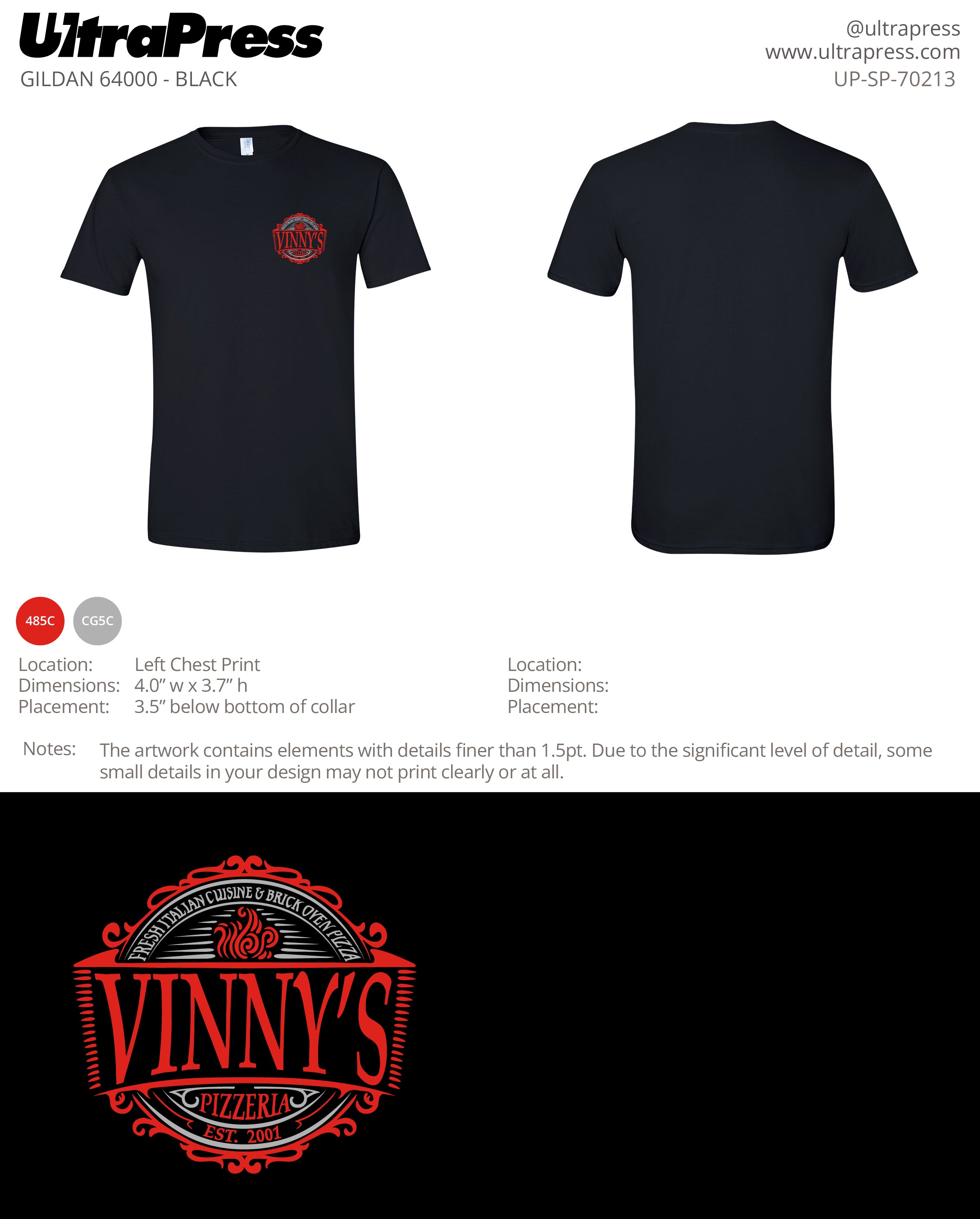 UP-SP-70213 Vinny's Pizzeria - Baftjar Nasufi 100 Pieces Package (Bulk)