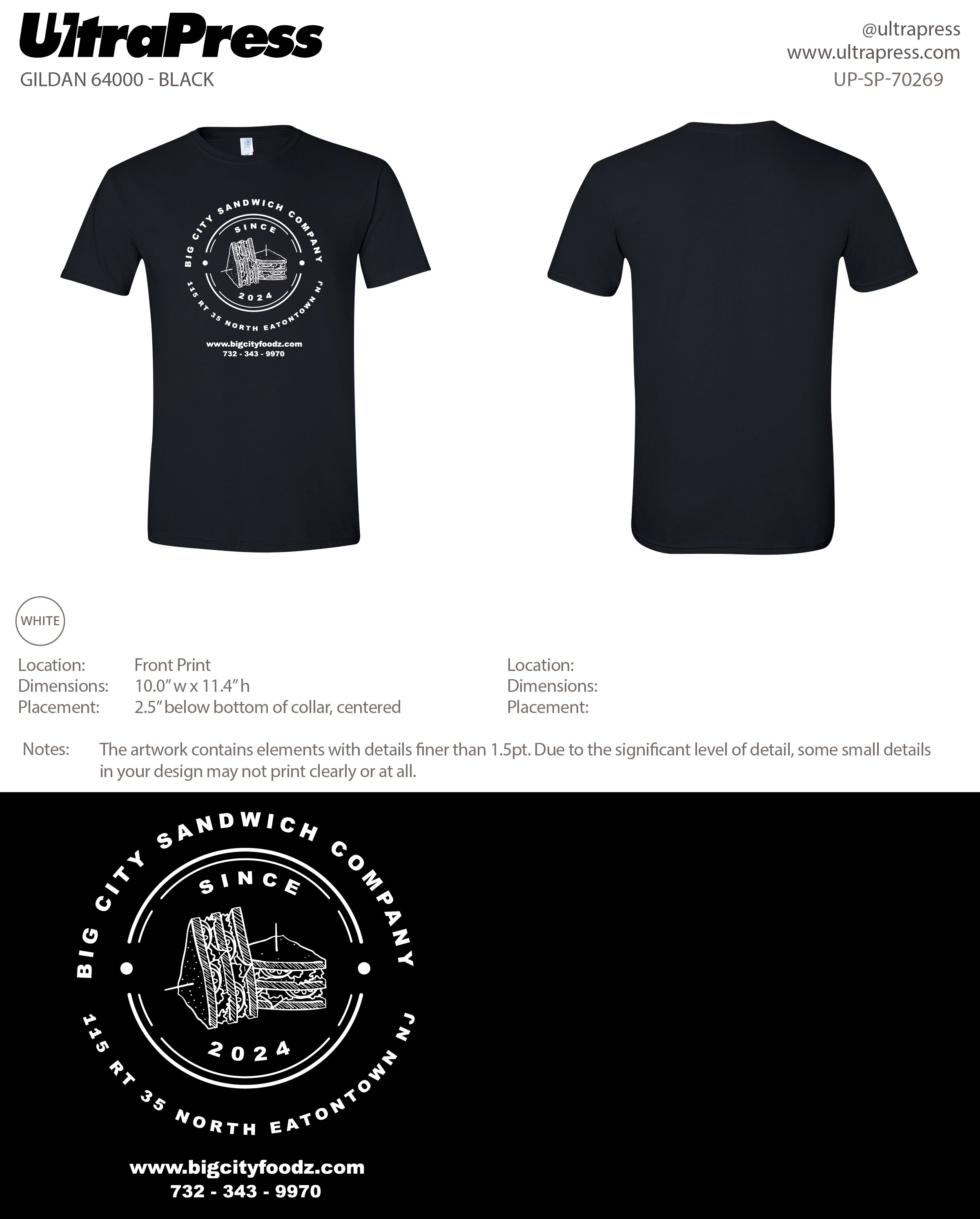 UP-SP-70269 Big City Sandwich Company - John Bettigole 100 Pieces Package (Bulk)