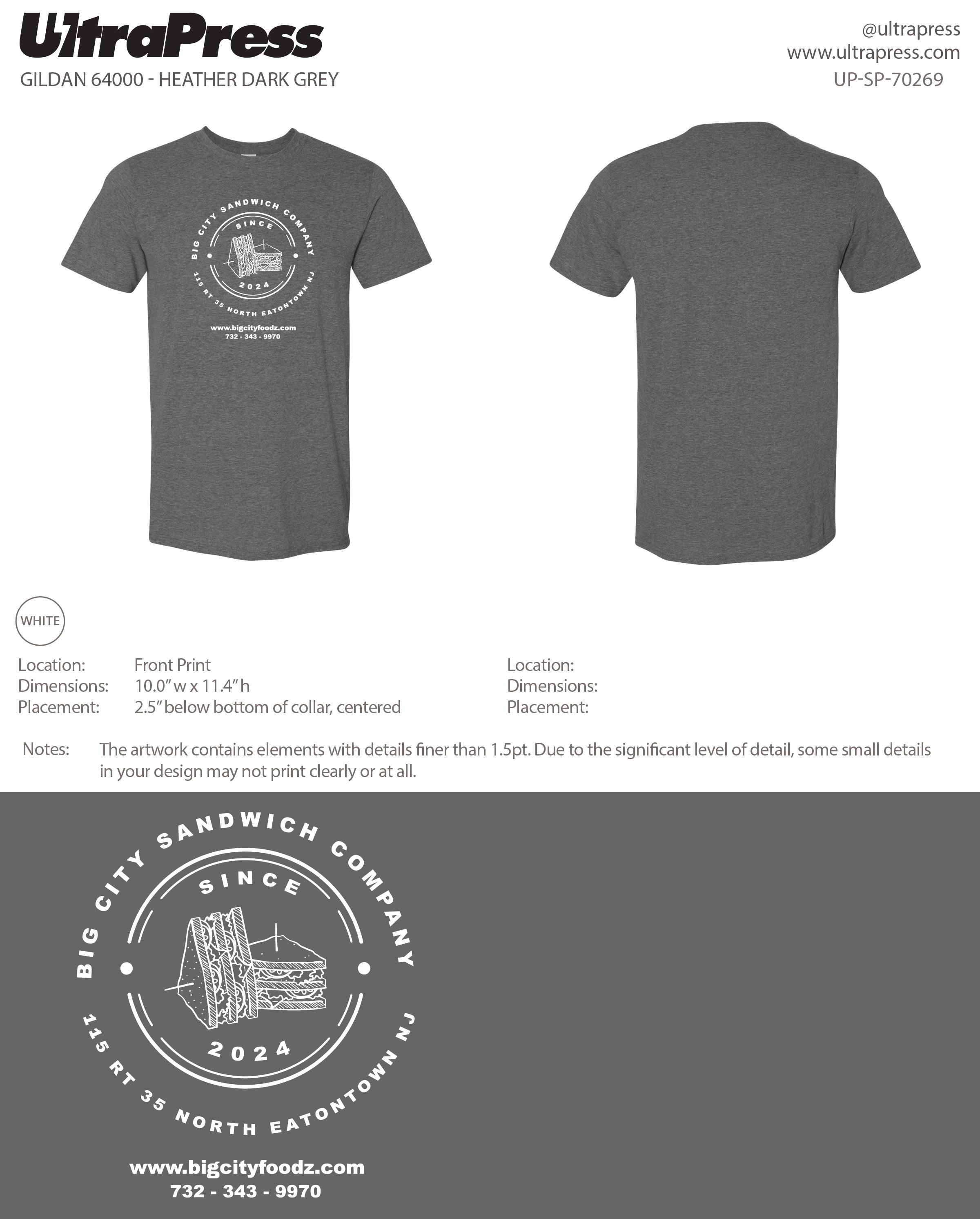 UP-SP-70269 Big City Sandwich Company - John Bettigole 100 Pieces Package (Bulk)