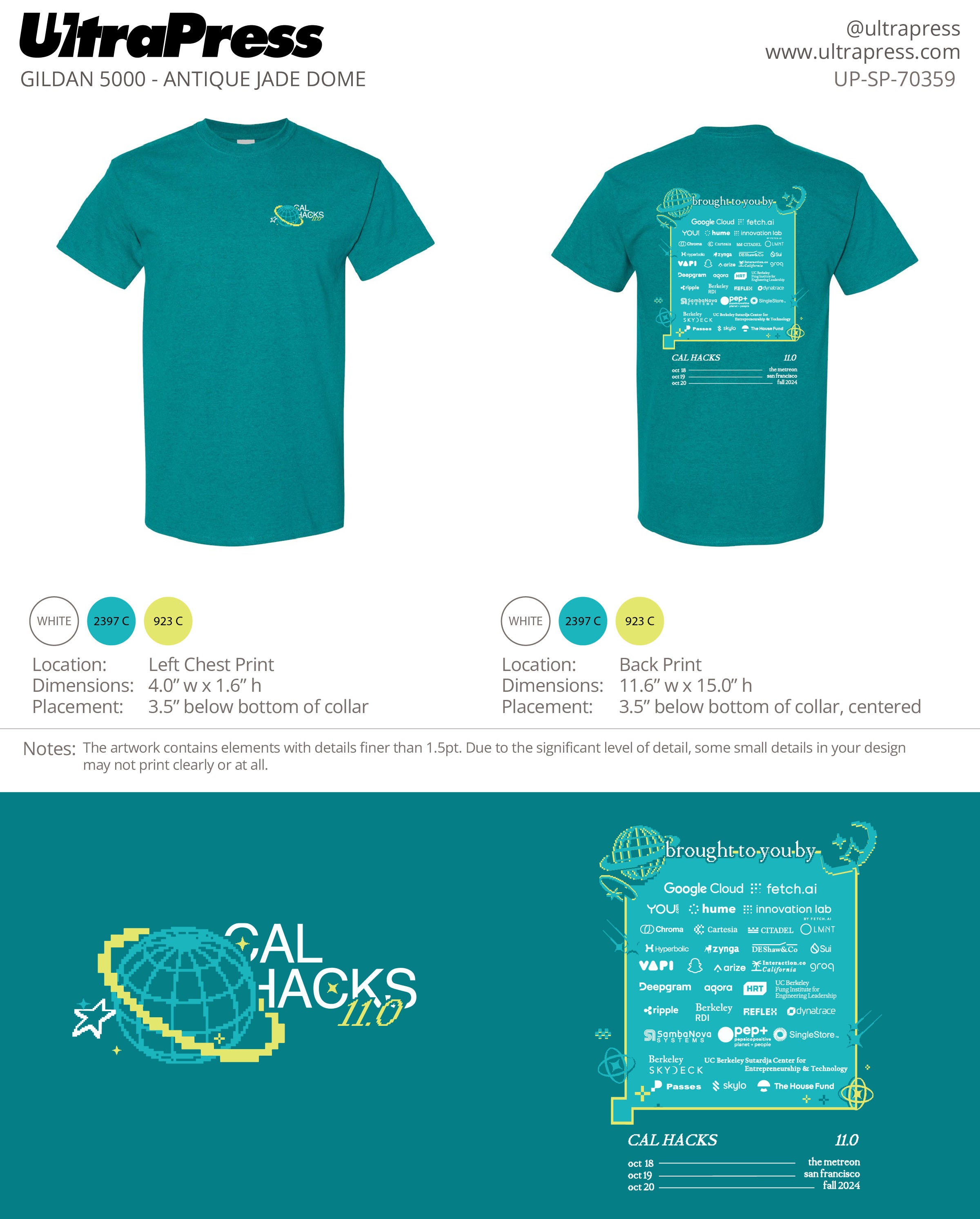UP-SP-70359 Cal Hacks 11.0 Shirts 2024 1800 Min Qty (Bulk)