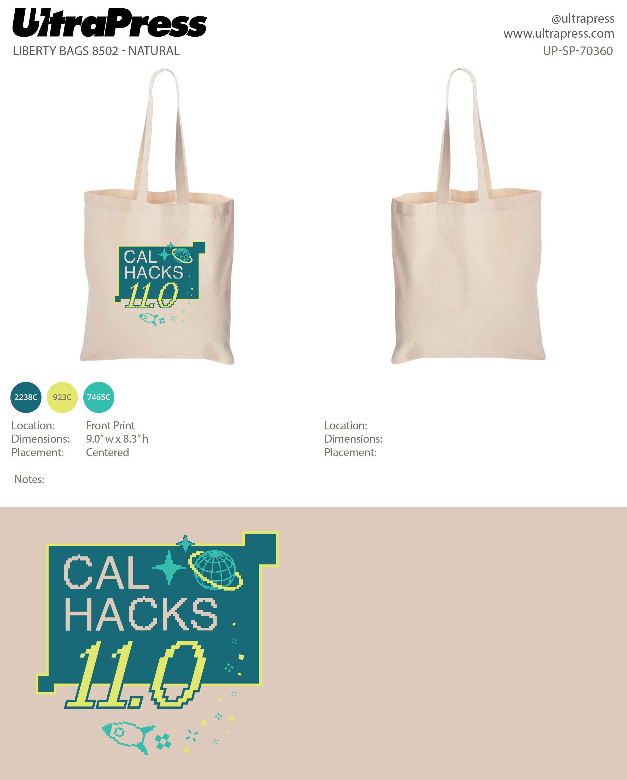 UP-SP-70360 Cal Hacks 11.0 Totes 2000 Min Qty (Bulk)