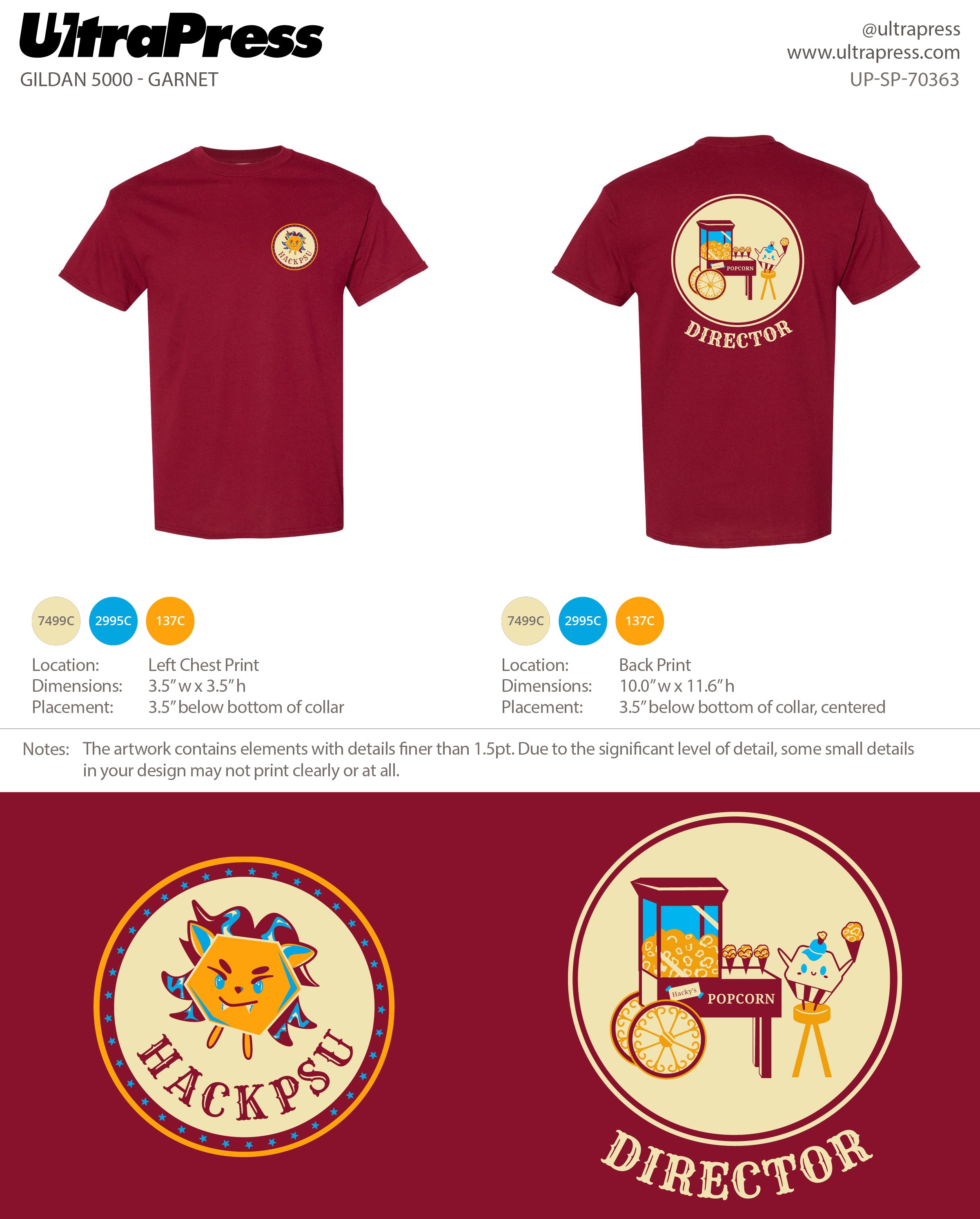 UP-SP-70363 HackPSU Fall '24 Garnet Shirts - Director - Bhavya Aplash 21 Min Qty (Bulk)