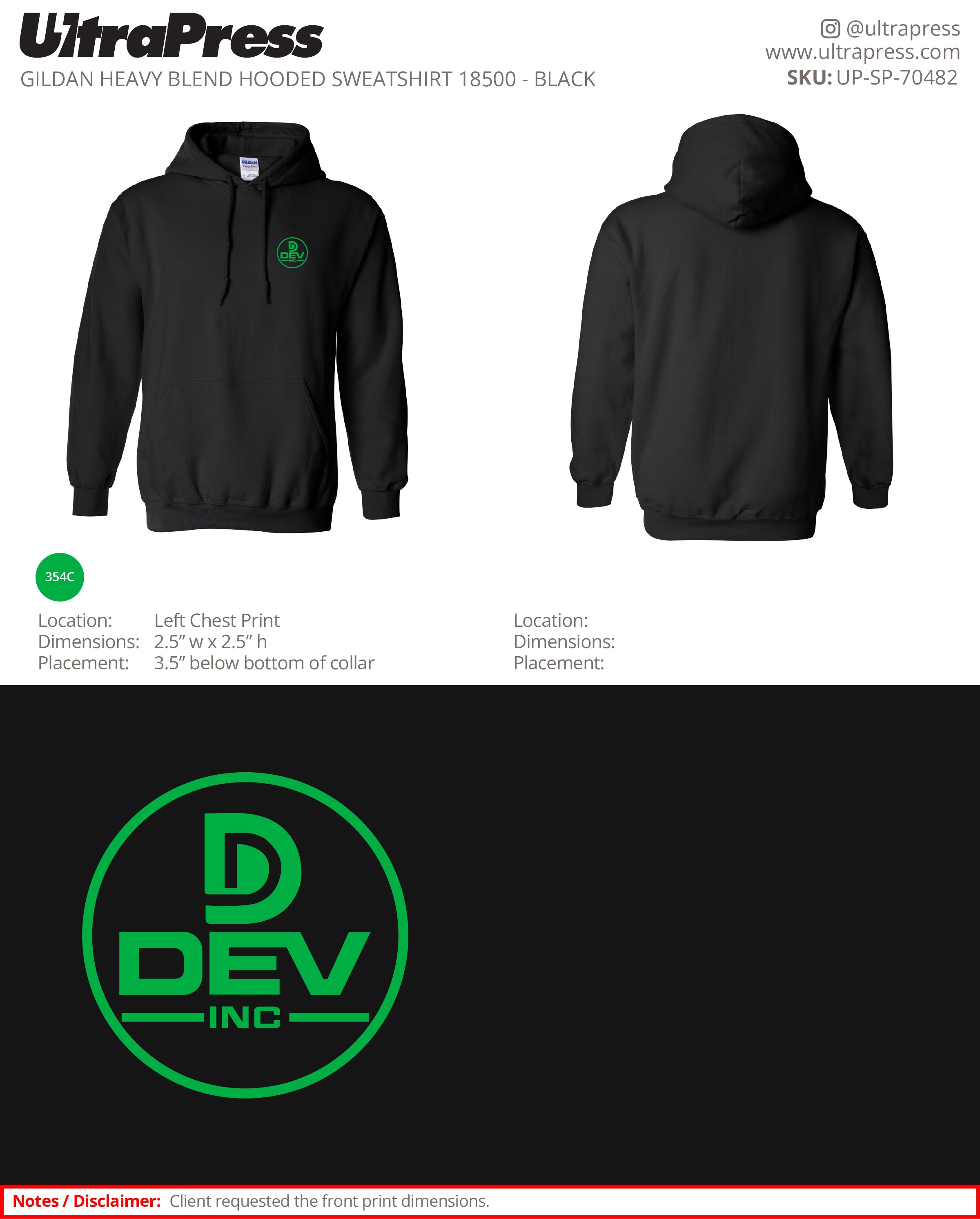UP-SP-70482 Dev Inc. Hoodies - Dev Anand 50 Min Qty (Bulk)