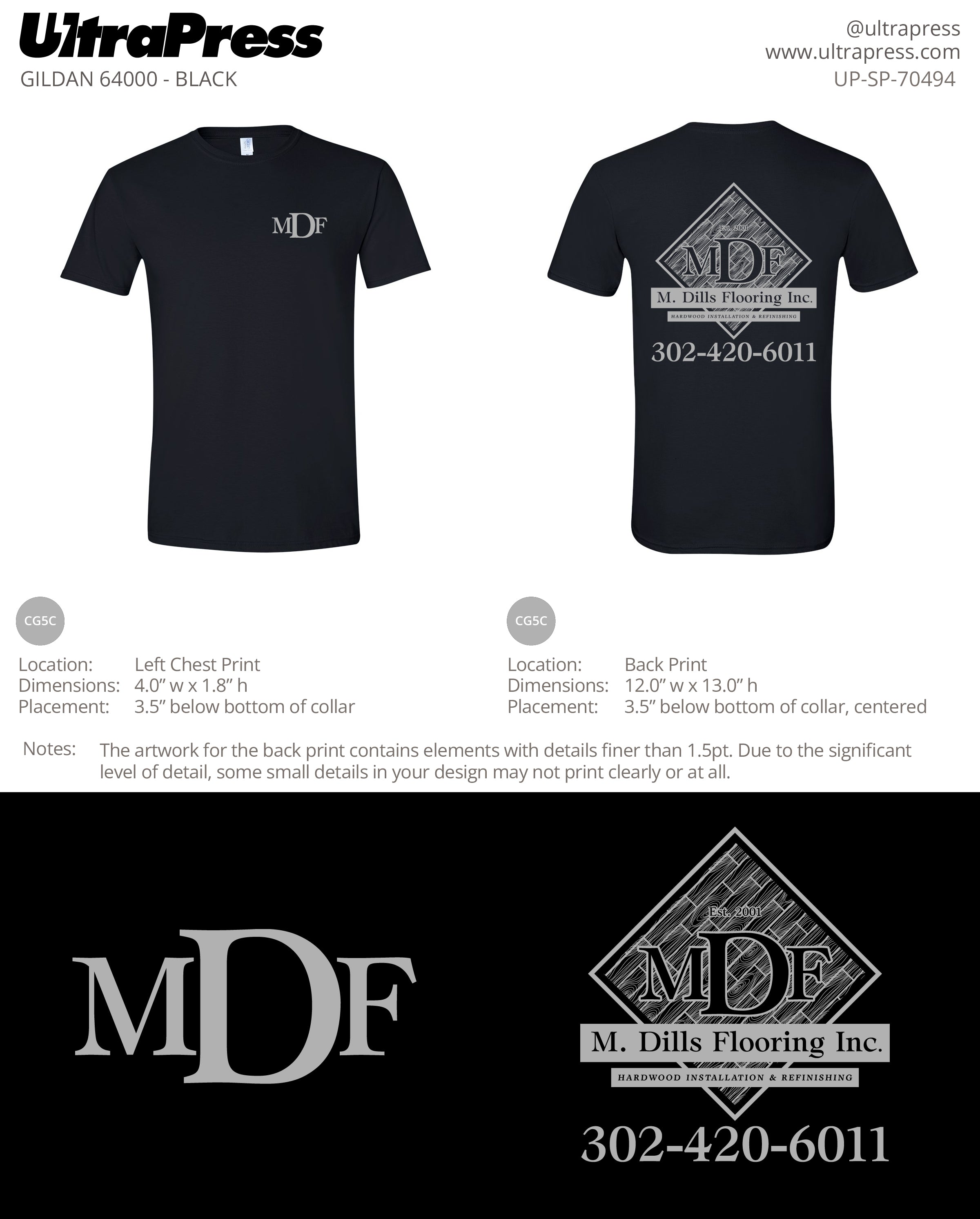 UP-SP-70494 MDF (Grey Ink) - Michael Dills 100 Pieces Package (Bulk)