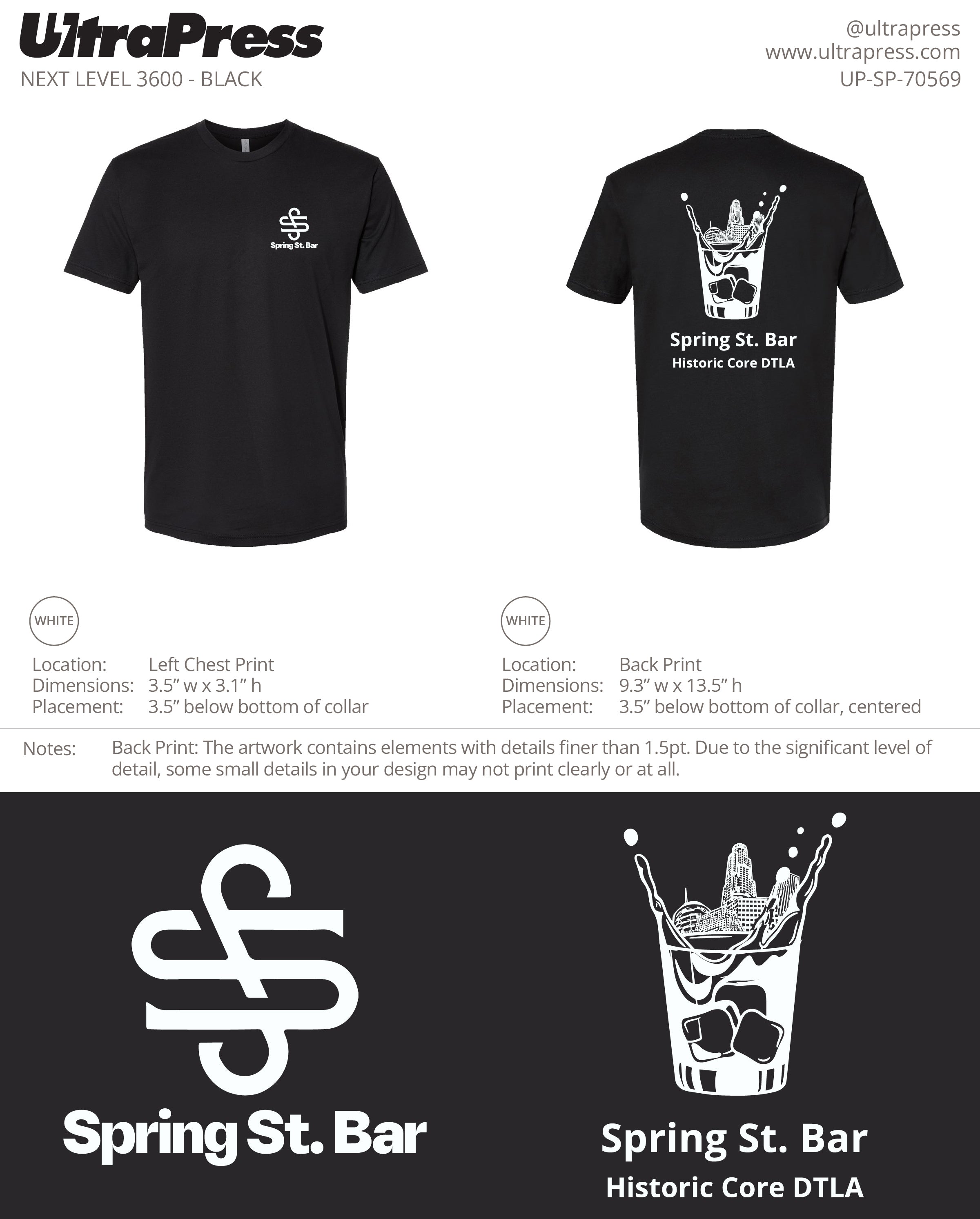 UP-SP-70569 Spring St Opening Party - White Ink 144 Min Qty (Bulk)