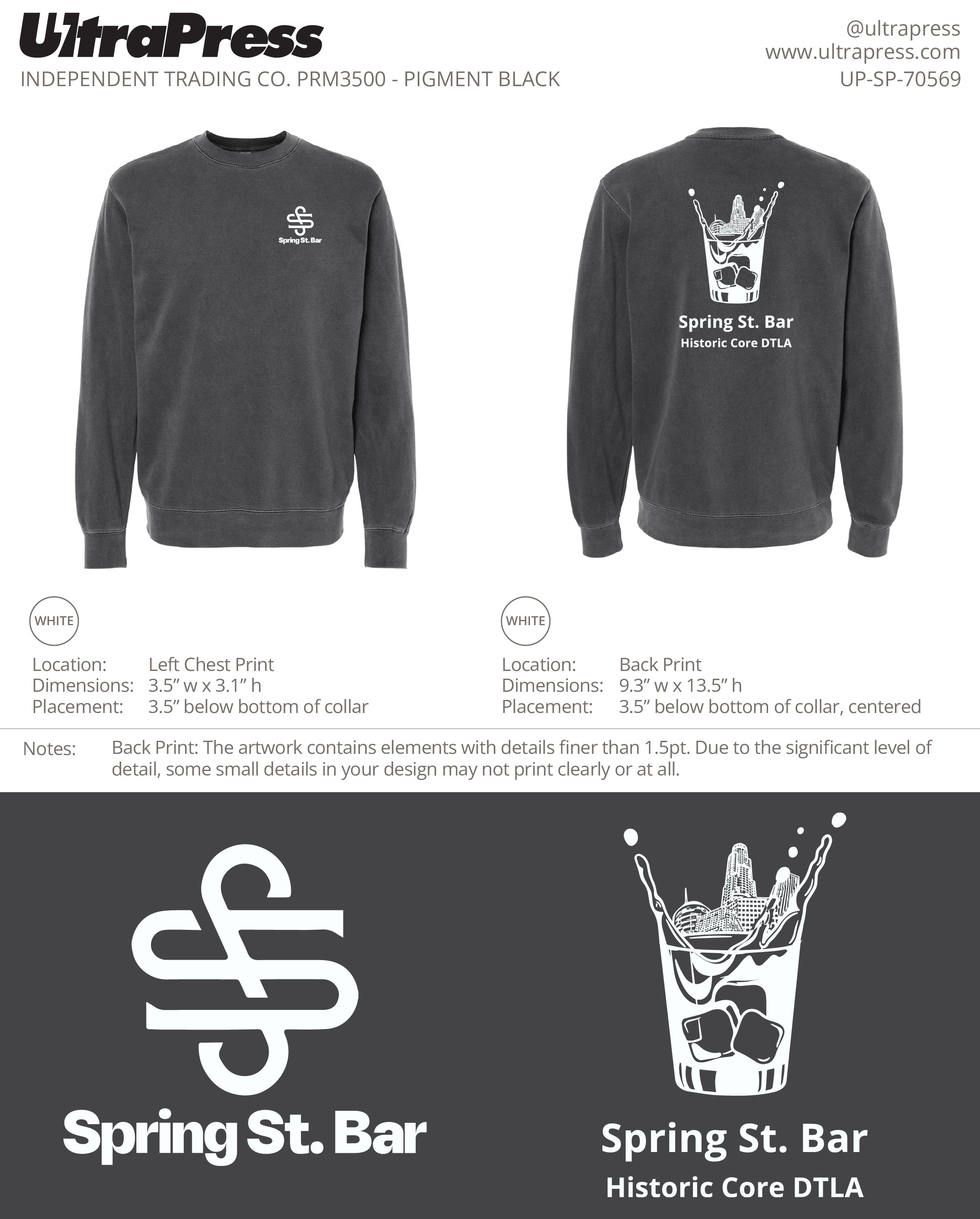 UP-SP-70569 Spring St Opening Party - White Ink 144 Min Qty (Bulk)