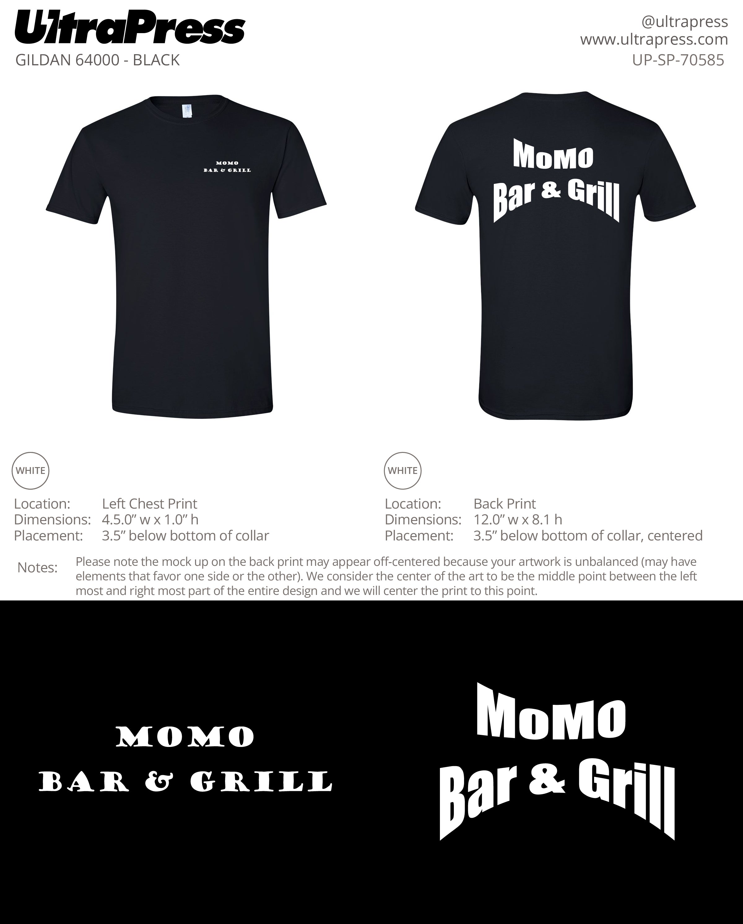 UP-SP-70585 Momo Bar & Grill - Karl Tsering 100 Pieces Package (Bulk)