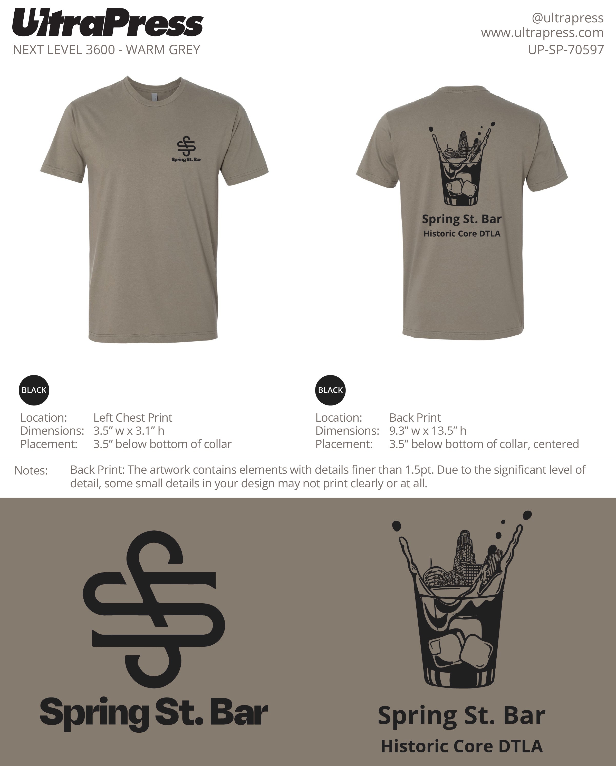 UP-SP-70597 Spring St Opening Party - Black Ink 144 Min Qty (Bulk)