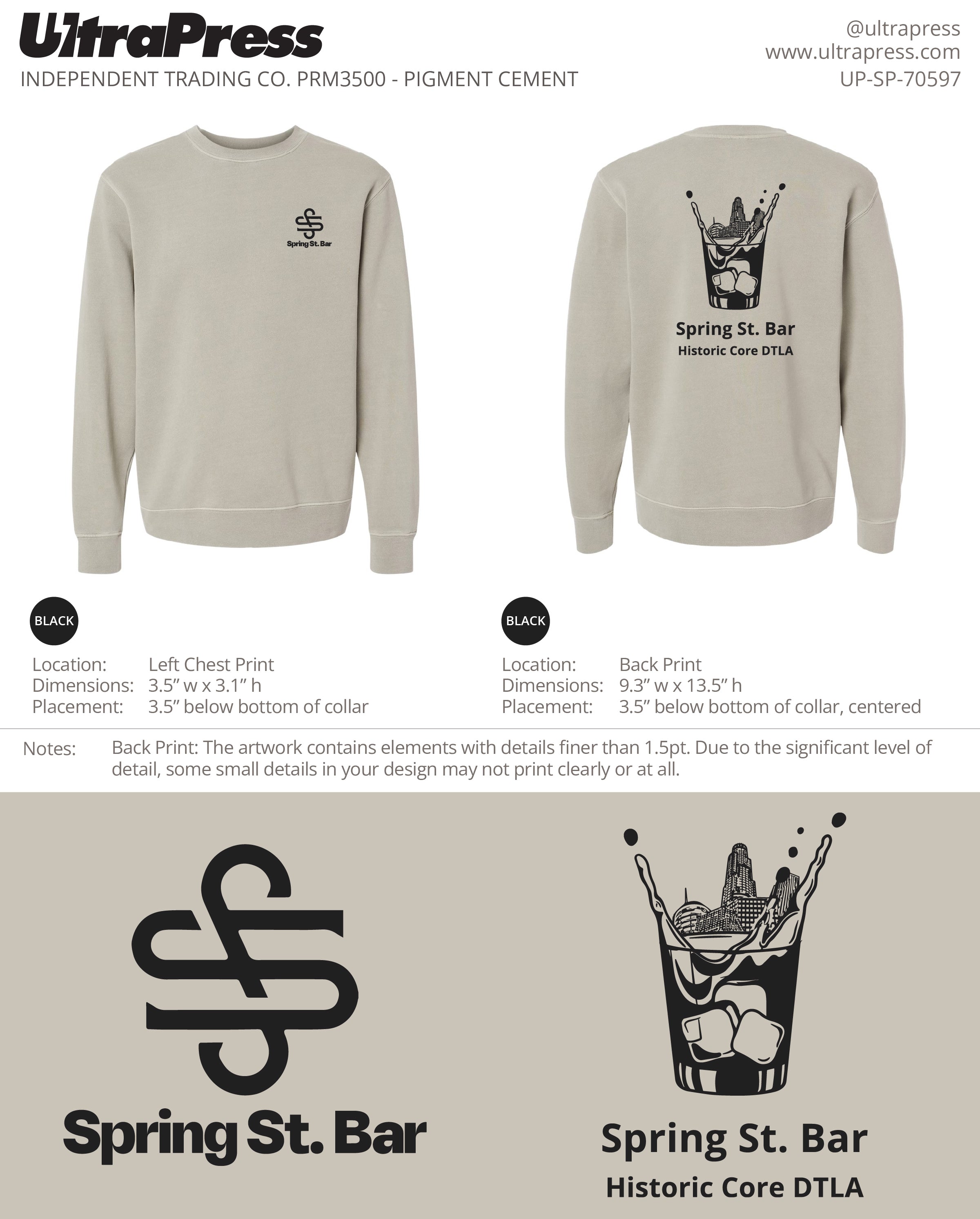 UP-SP-70597 Spring St Opening Party - Black Ink 144 Min Qty (Bulk)