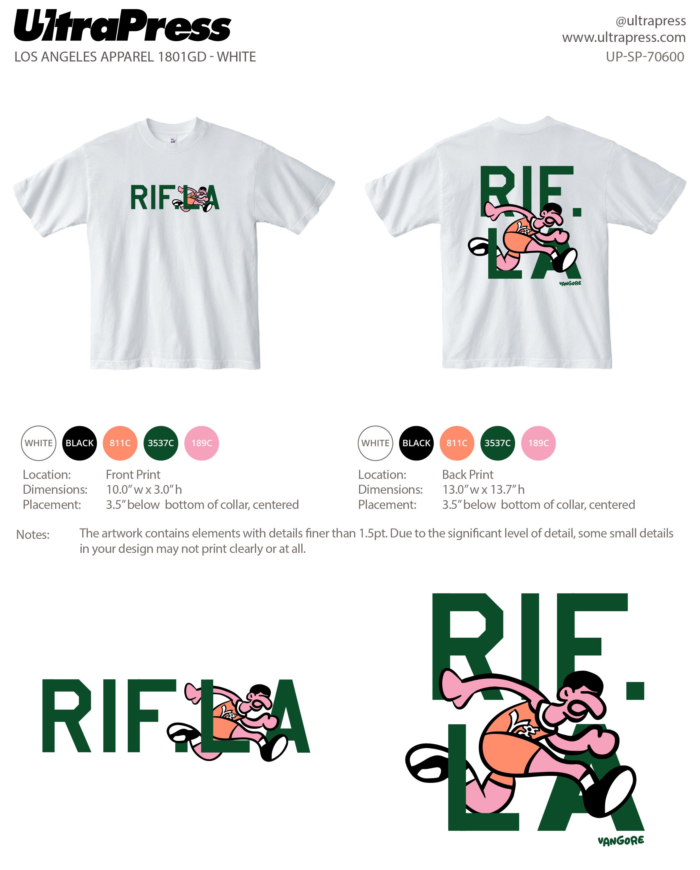 UP-SP-70600 RIF Running Man White 72 Min Qty (BULK - PRINT ONLY)