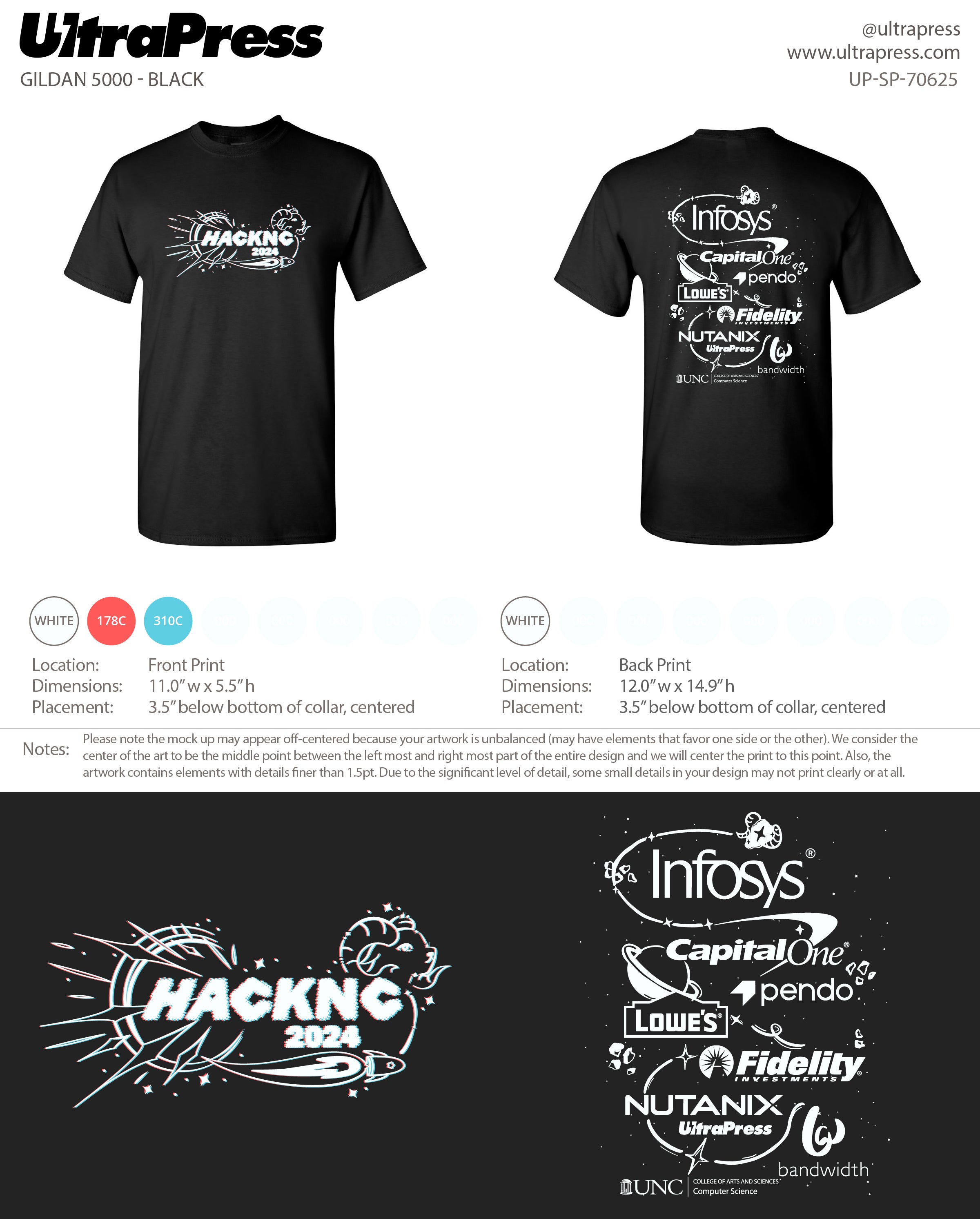 UP-SP-70625 HackNC Hacker Tee - Audrey Toney 500 Min Qty (Bulk)