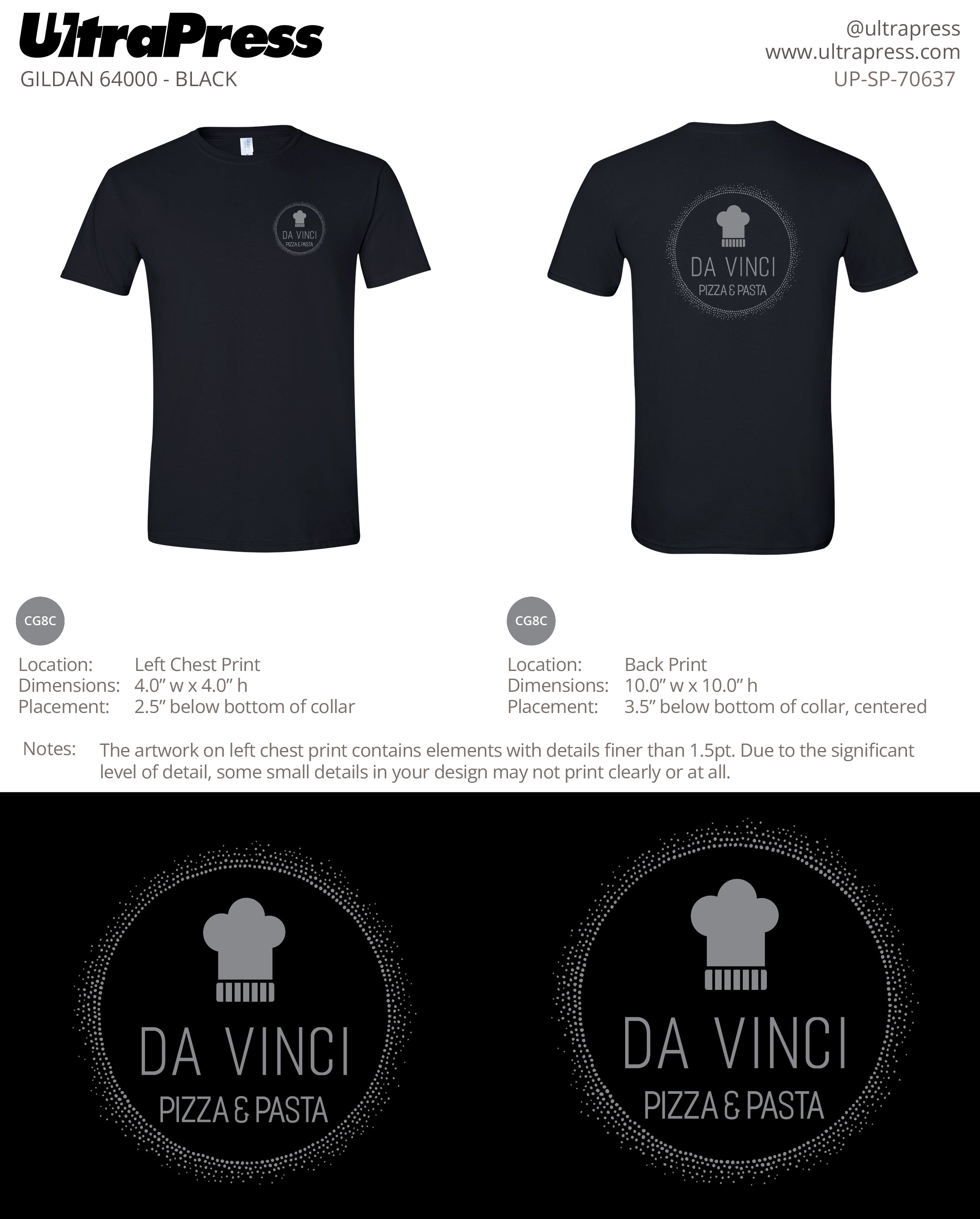 UP-SP-70637 Da Vinci Pizza & Pasta - Mohey Osman 100 Pieces Package (Bulk)