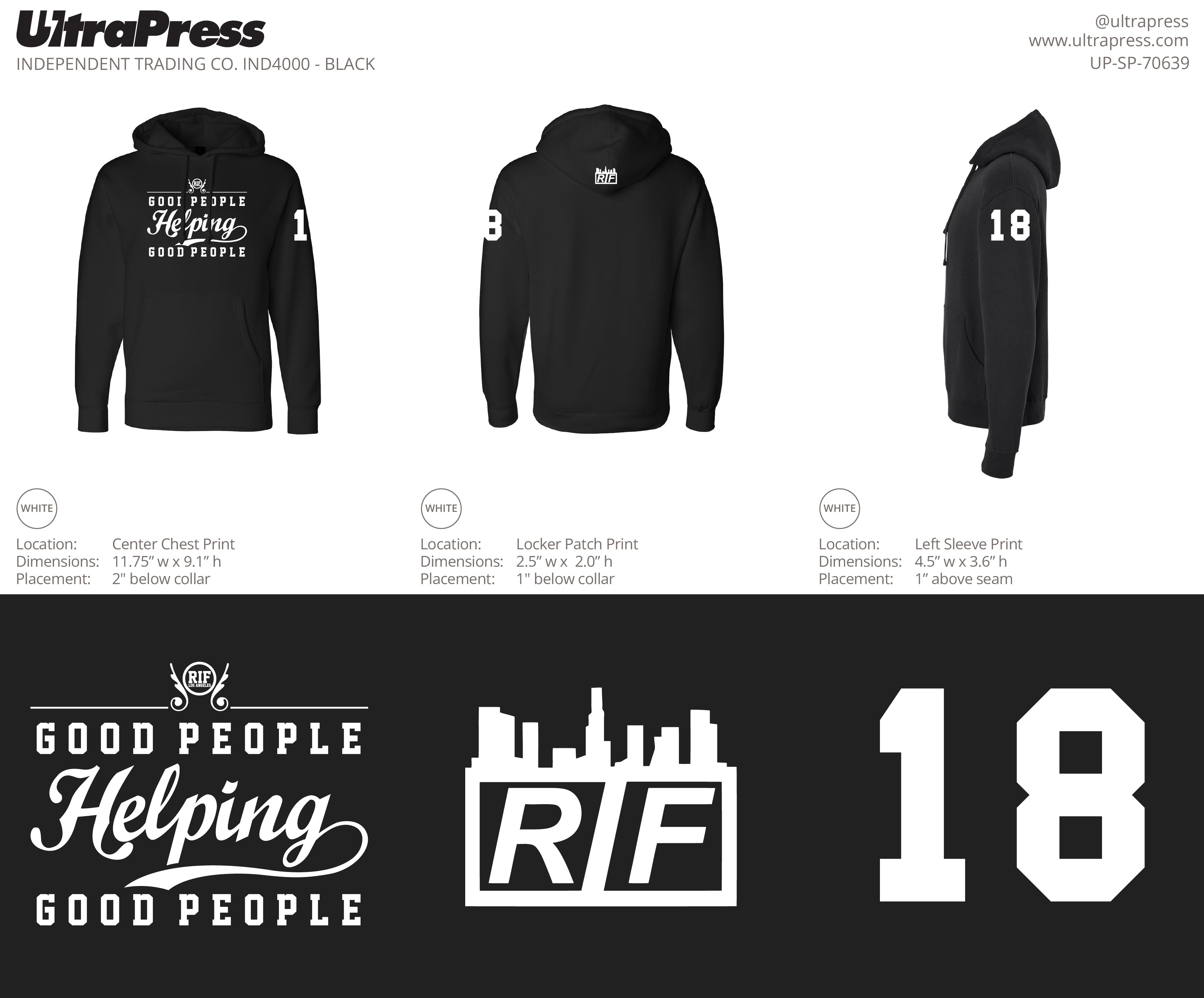 UP-SP-70639 Good People Helping Good People 19 Hoodie 72 Min Qty (Bulk)