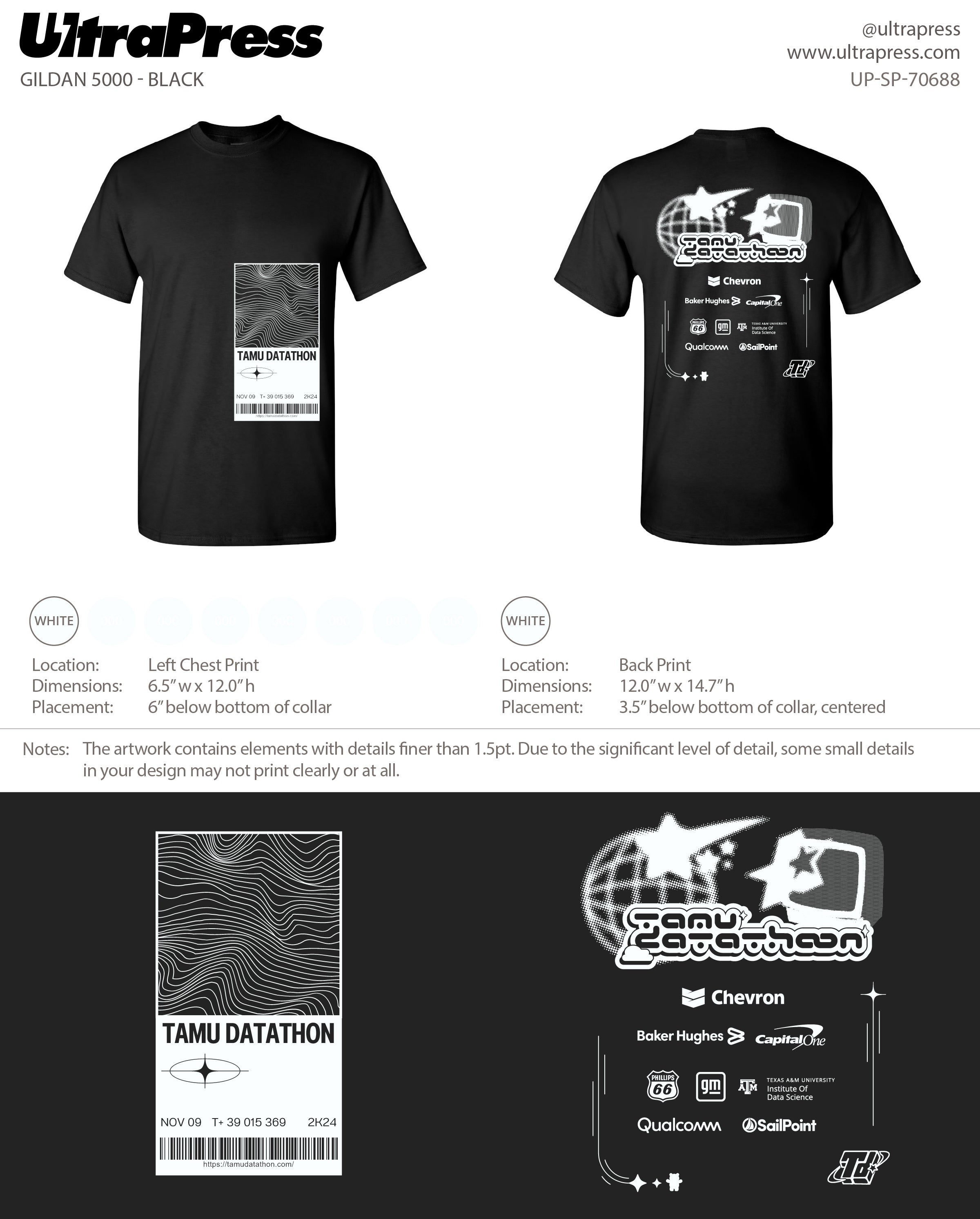 UP-SP-70688 TAMU Datathon 2024 Shirts 500 Min Qty (Bulk)