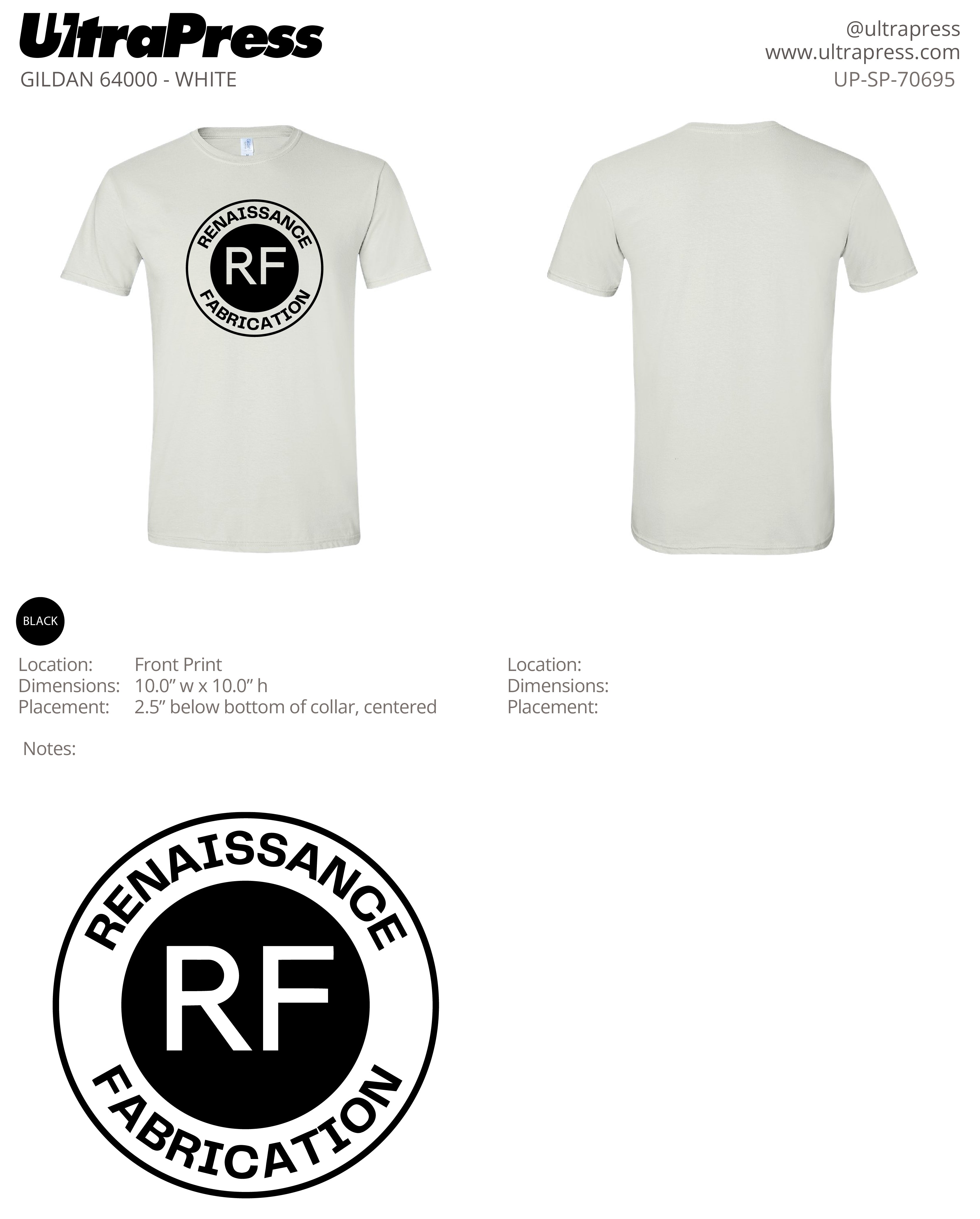 UP-SP-70695 Renaissance Fabrication Round Logo - Robyn Bates 100 Min Qty (Bulk)