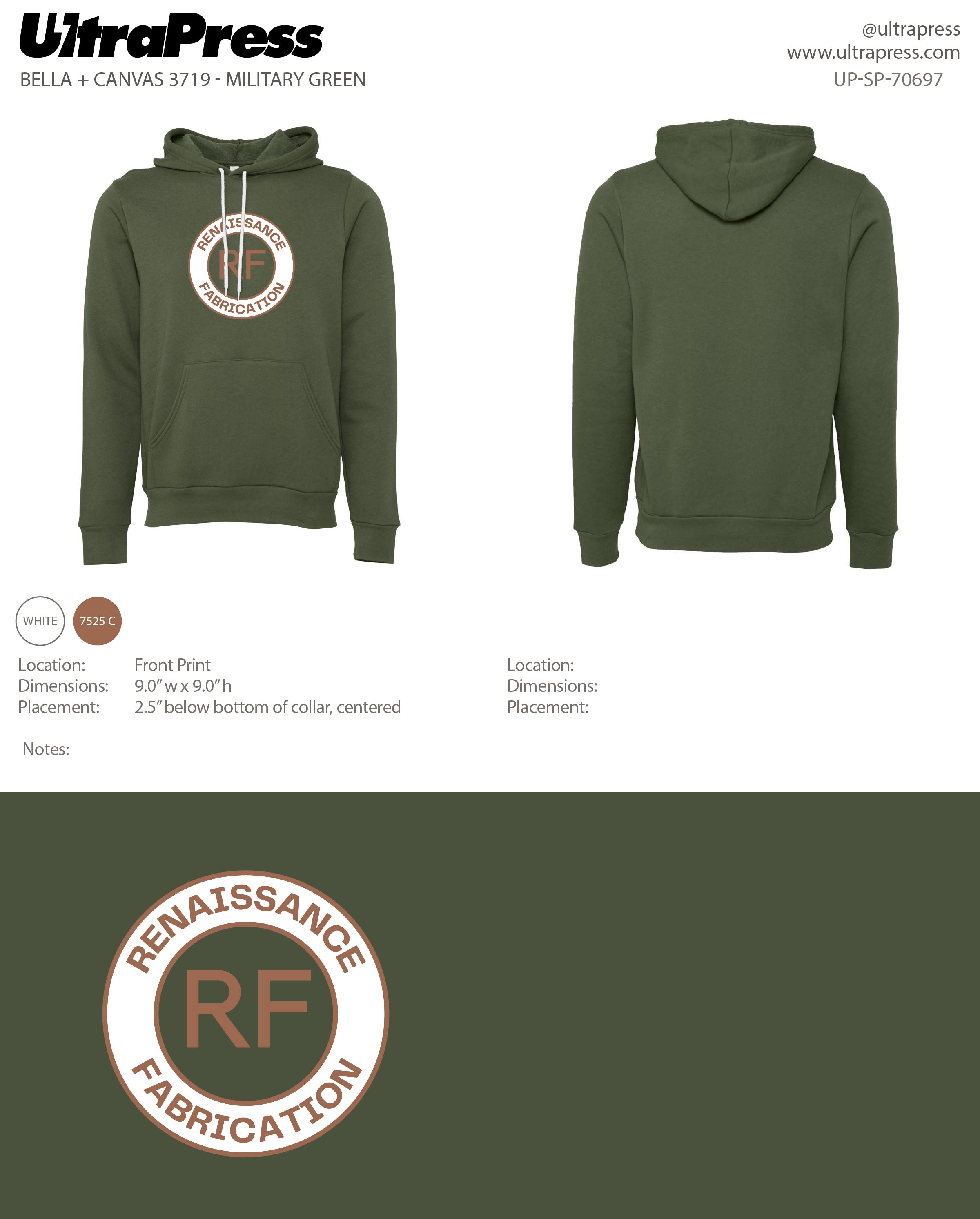 UP-SP-70697 Renaissance Fabrication Two-Tone Round Logo - Robyn Bates 24 Min Qty (Bulk)