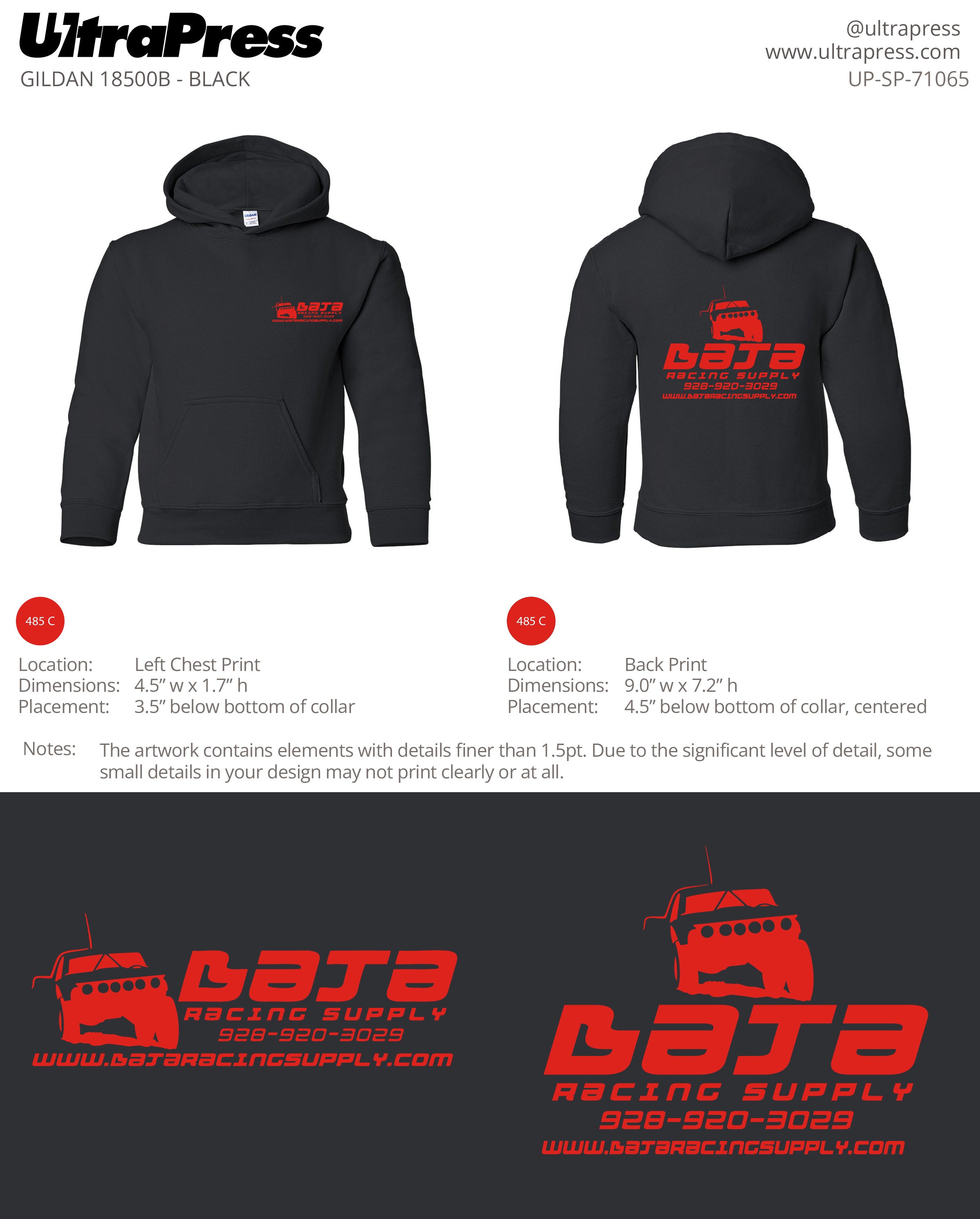 UP-SP-71065 Baja Racing Supply (YOUTH) - Mike Lutz 24 Min Qty (Bulk)