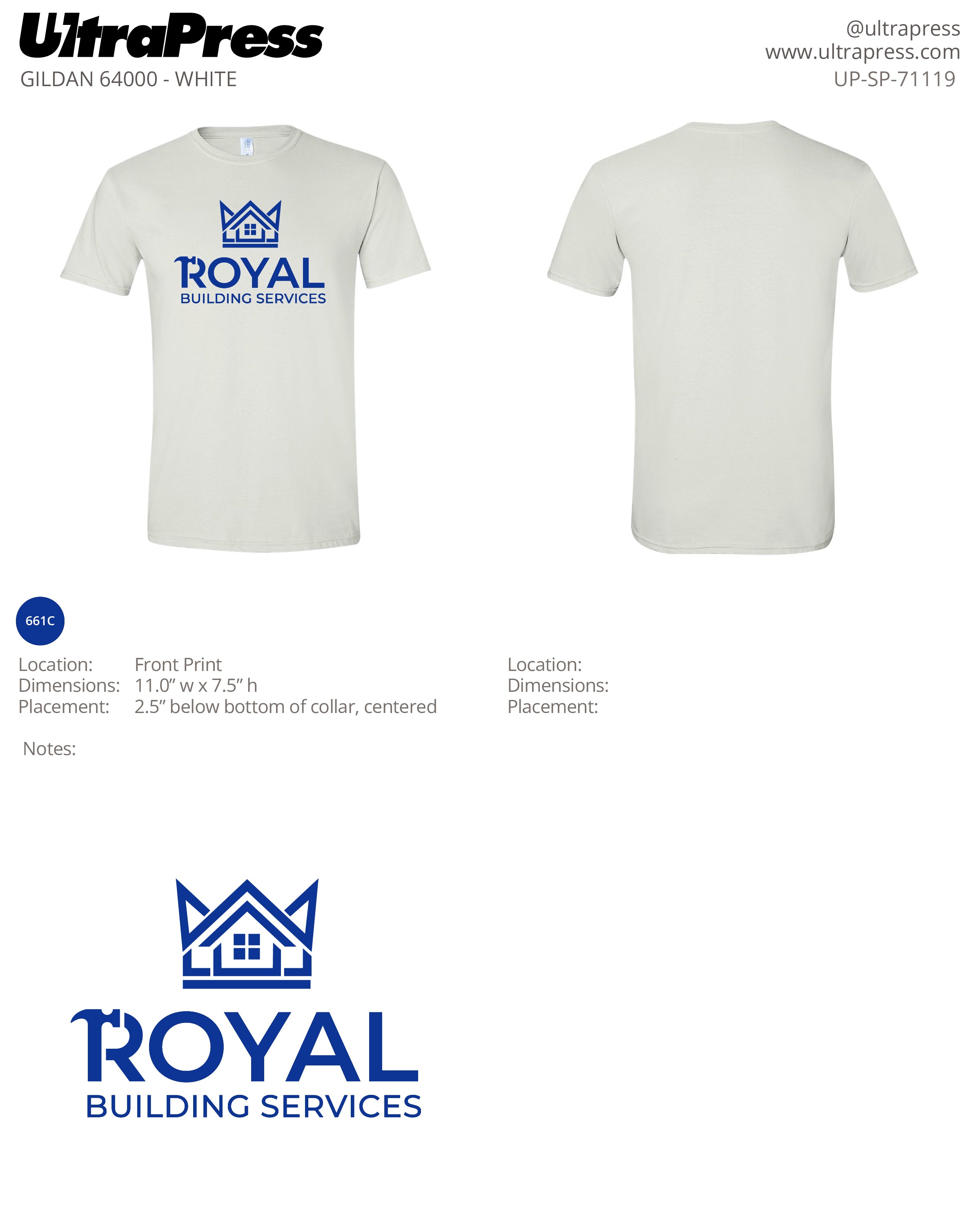 UP-SP-71119 Royal Building Services White Shirt - Jorge Santiago 100 Pieces Package (Bulk)