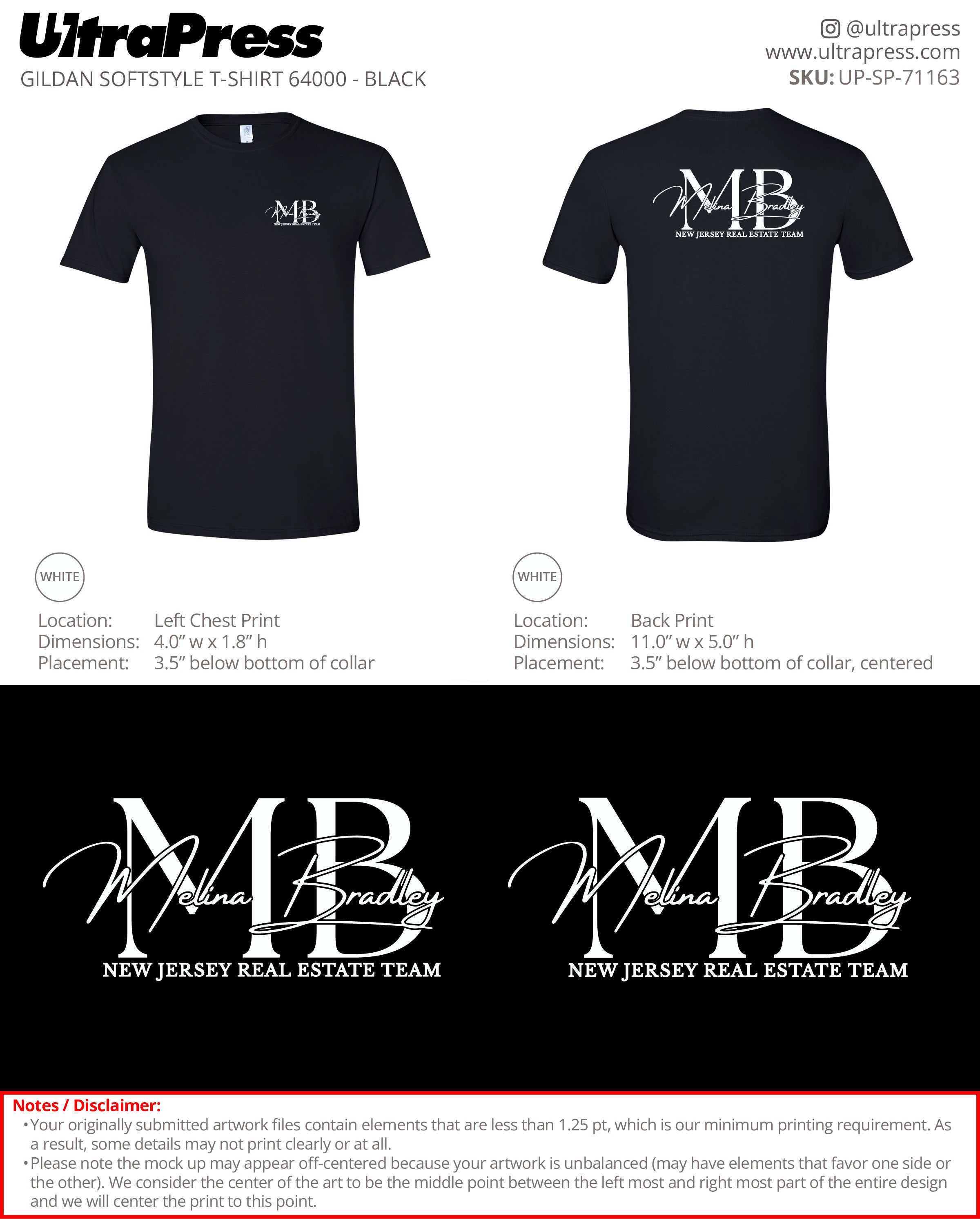 UP-SP-71163 MB New Jersey Real Estate Team - Melina Bradley 100 Min Qty (Bulk)