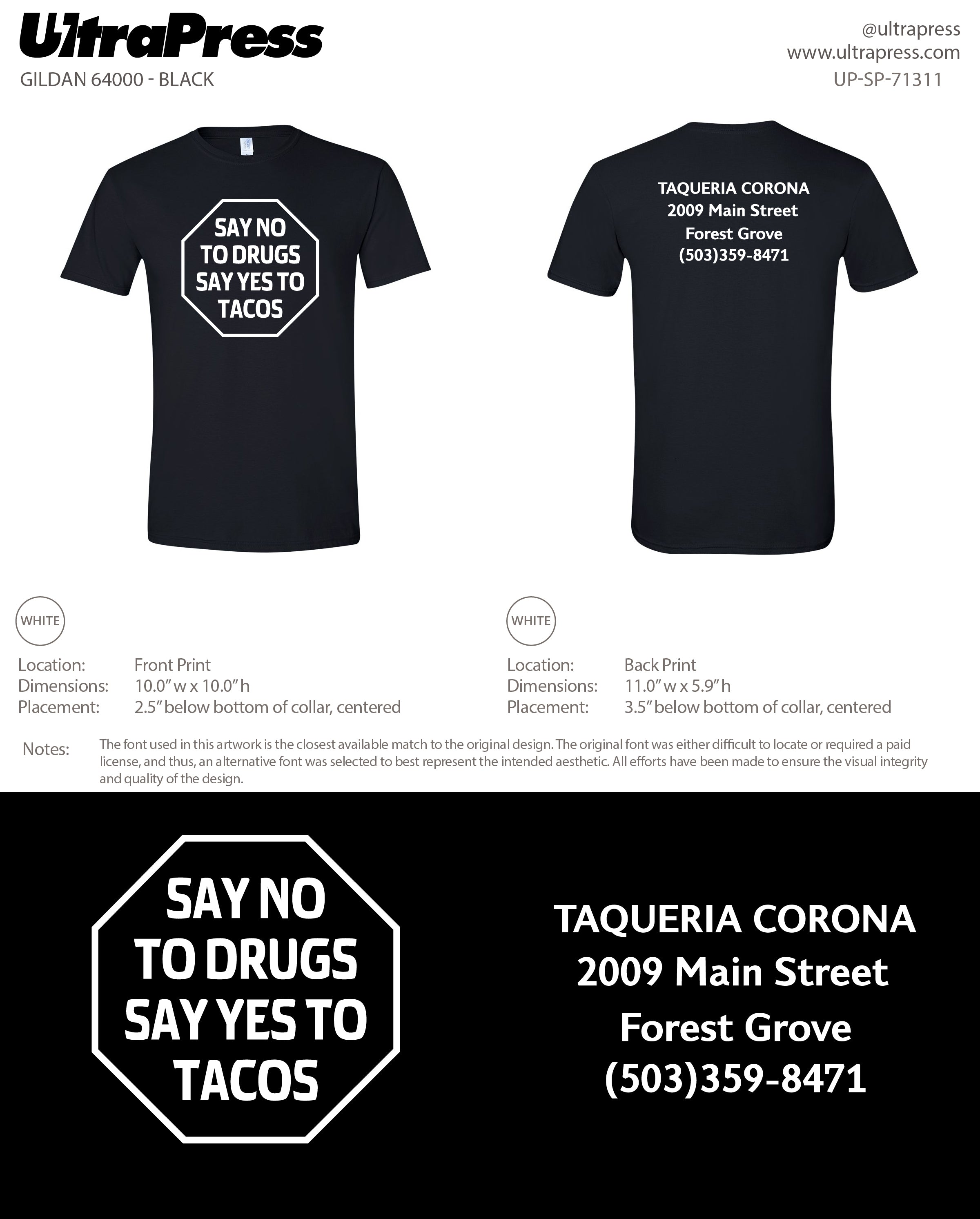 UP-SP-71311 Say No To Drugs - Maritza Uribe 100 Pieces Package (Bulk)