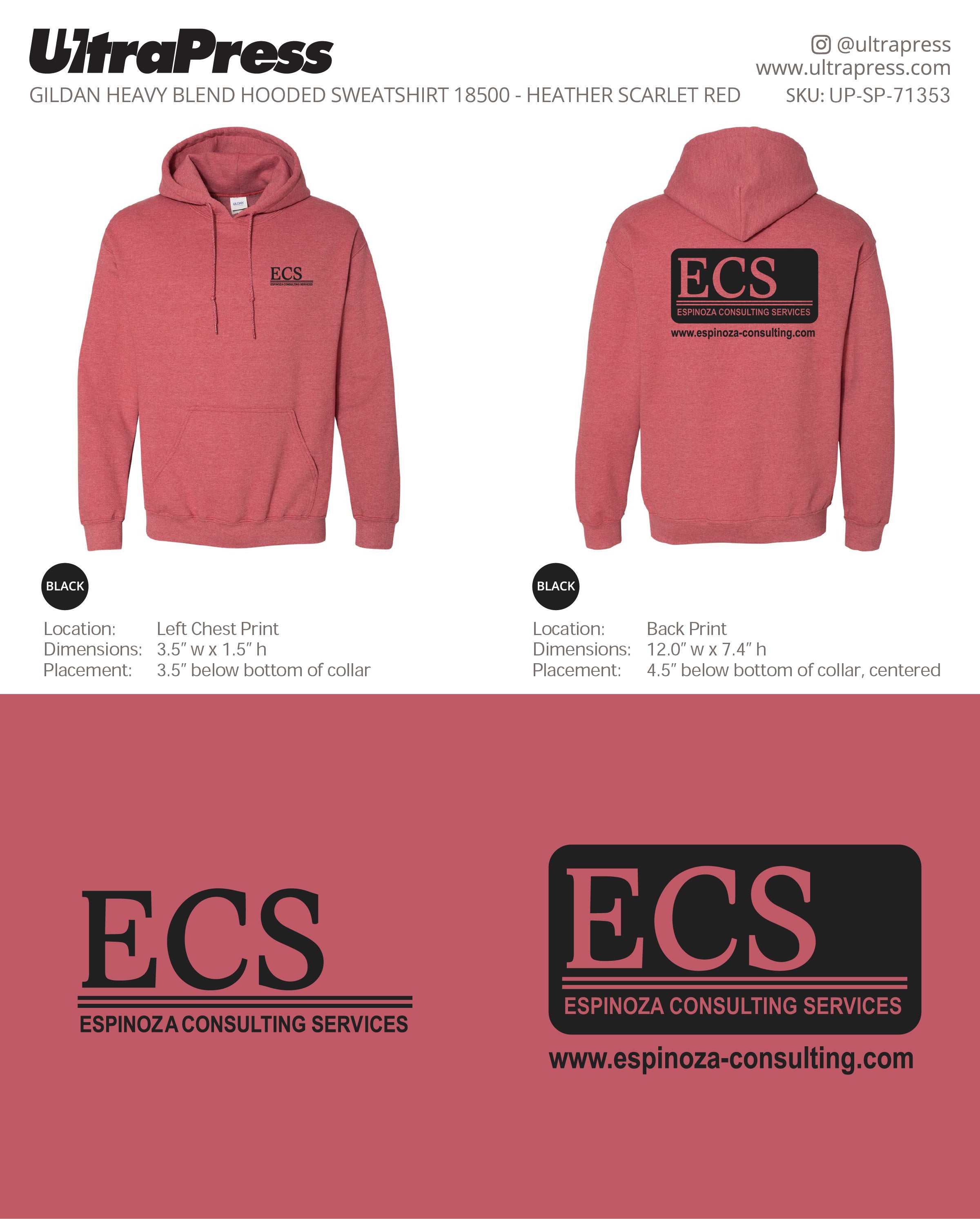UP-SP-71353 ECS Logo (Hoodies)- Dee Espinoza 50 Min Qty (Bulk)