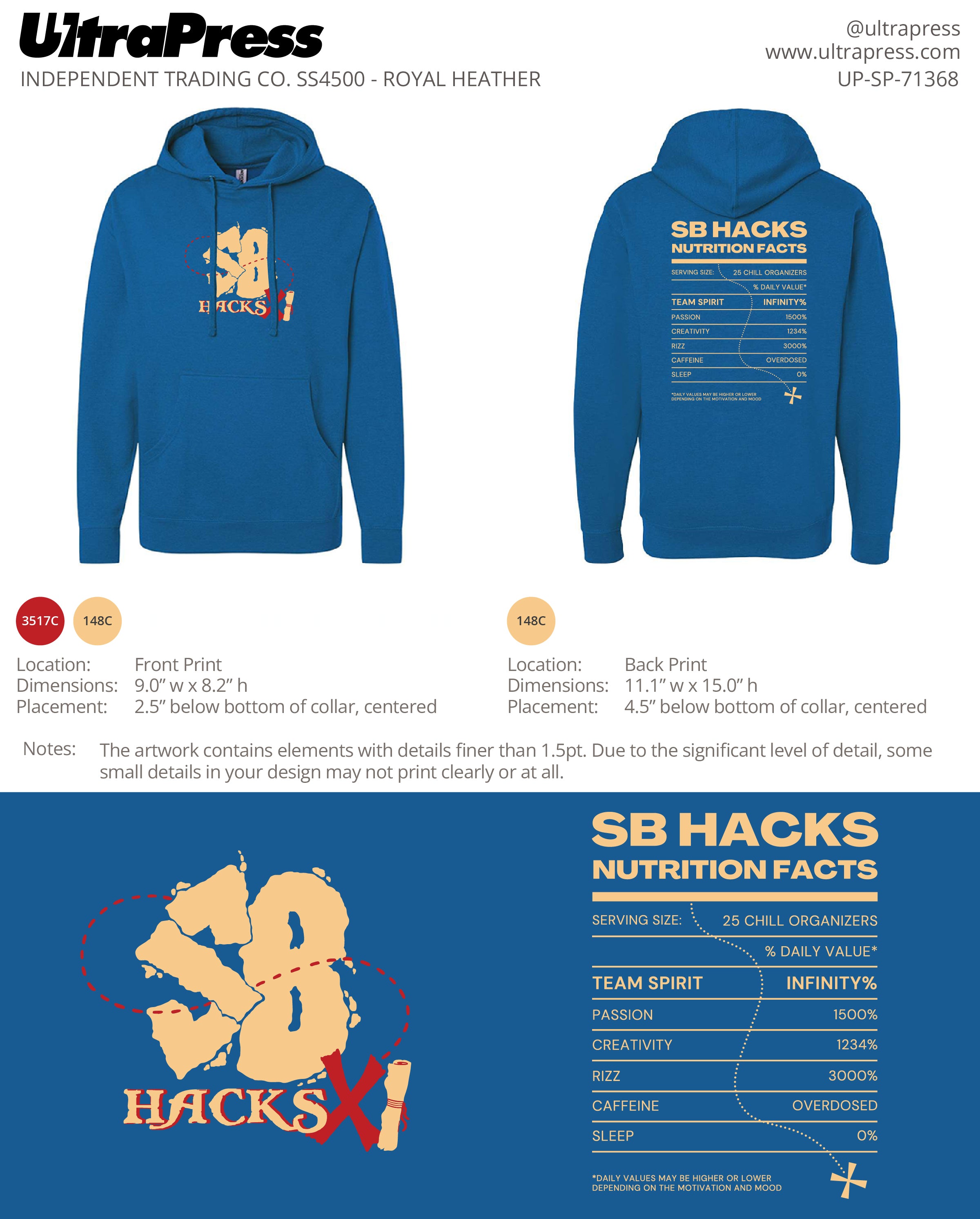 UP-SP-71368 SB Hacks 2025 Hoodie - Ritam Saha 50 Min Qty (Bulk)